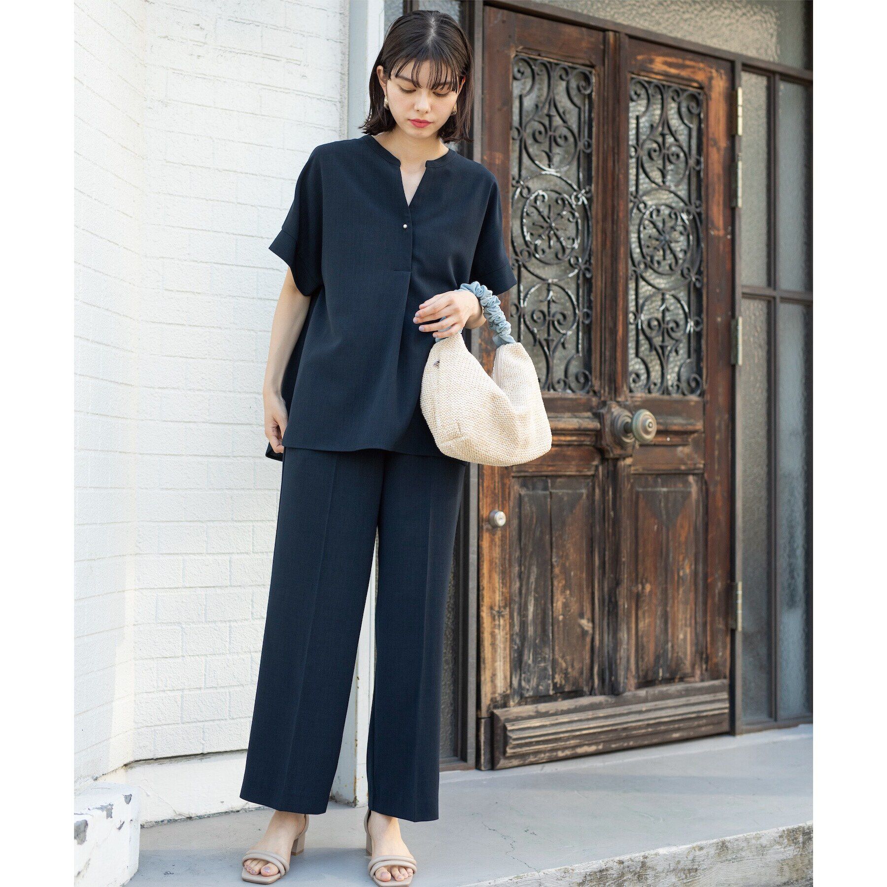 OPAQUE.CLIP「≪SS-LLsize≫ ストレッチ美脚イージーワイドパンツ/セットアップ対応【防シワ/抗ピル/洗濯機」|その他|