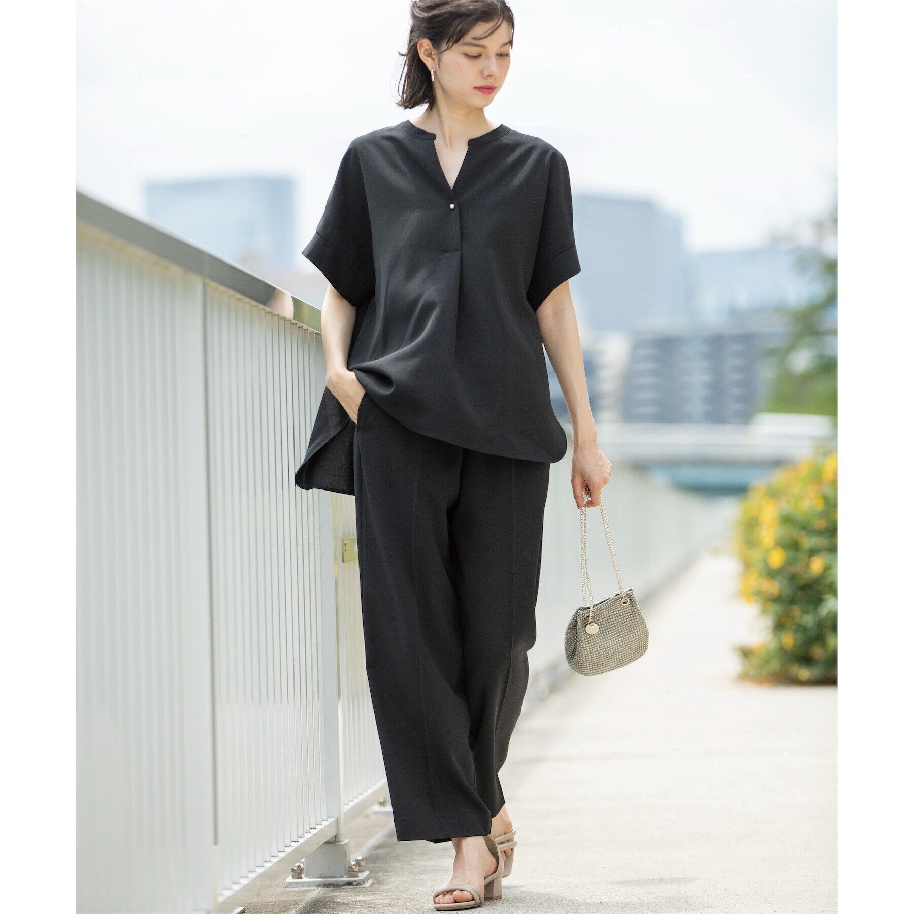 OPAQUE.CLIP「≪SS-LLsize≫ ストレッチ美脚イージーワイドパンツ/セットアップ対応【防シワ/抗ピル/洗濯機」|その他|