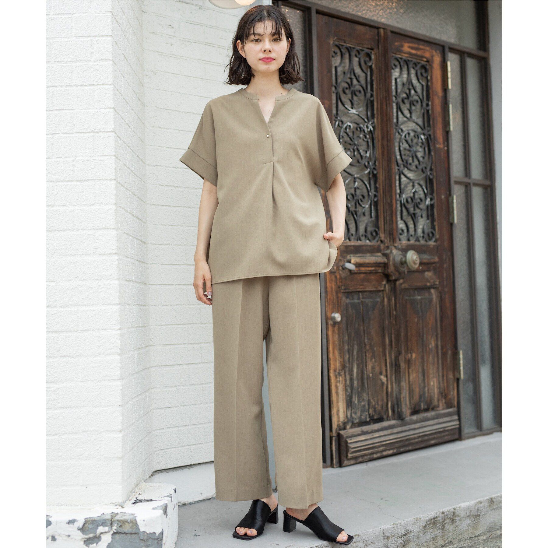 OPAQUE.CLIP「≪SS-LLsize≫ ストレッチ美脚イージーワイドパンツ/セットアップ対応【防シワ/抗ピル/洗濯機」|その他|