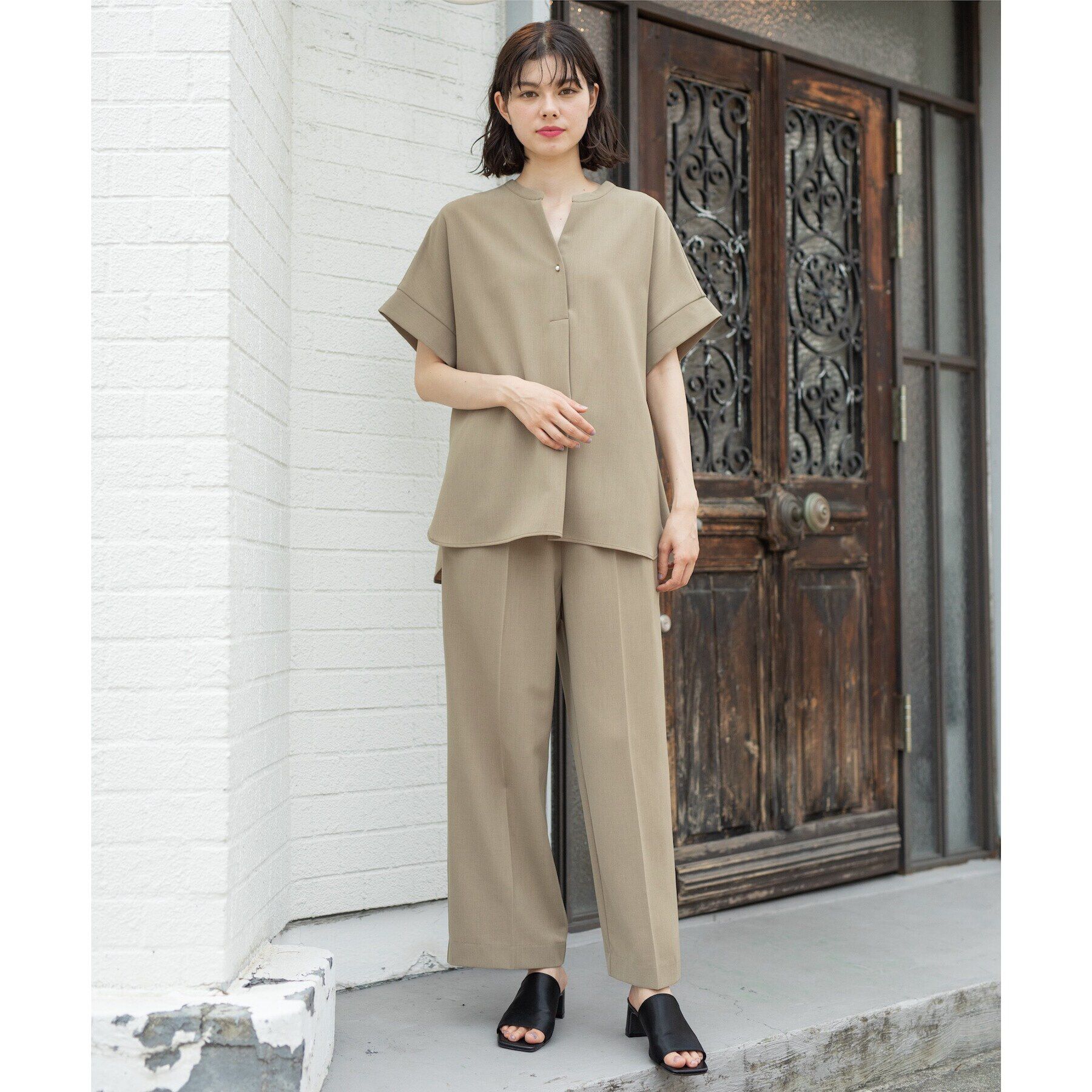 OPAQUE.CLIP「≪SS-LLsize≫ ストレッチ美脚イージーワイドパンツ/セットアップ対応【防シワ/抗ピル/洗濯機」|その他|