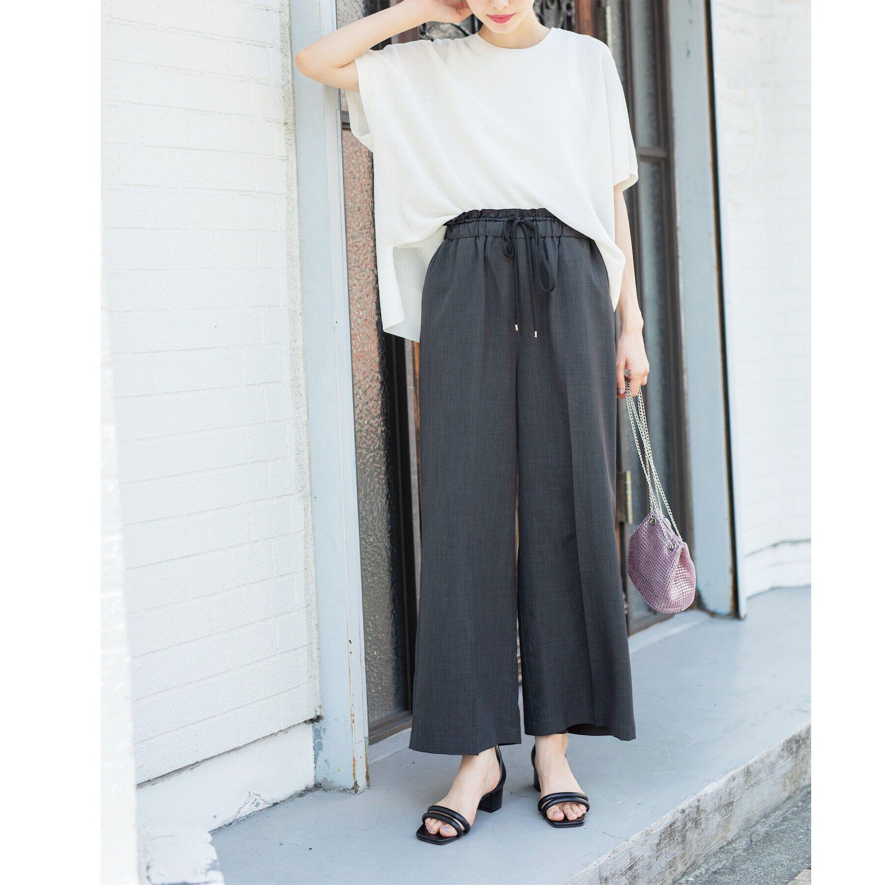 OPAQUE.CLIP「ウエストサテン使いイージーワイドパンツ【洗濯機洗い可】」|その他|