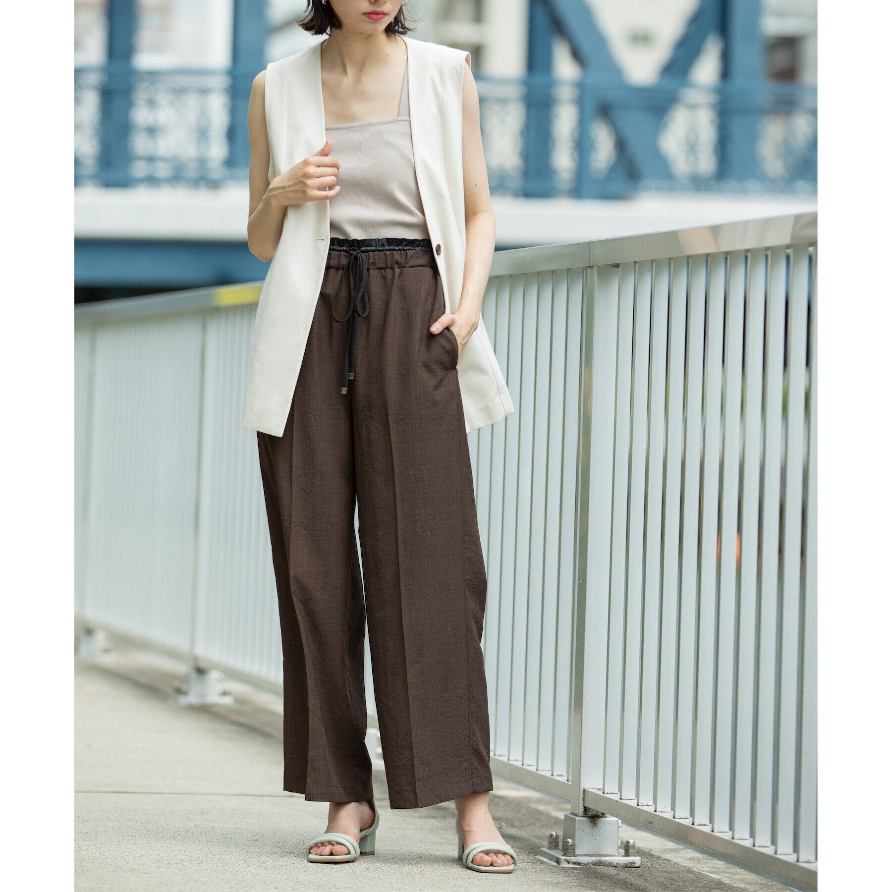 OPAQUE.CLIP「ウエストサテン使いイージーワイドパンツ【洗濯機洗い可】」|その他|