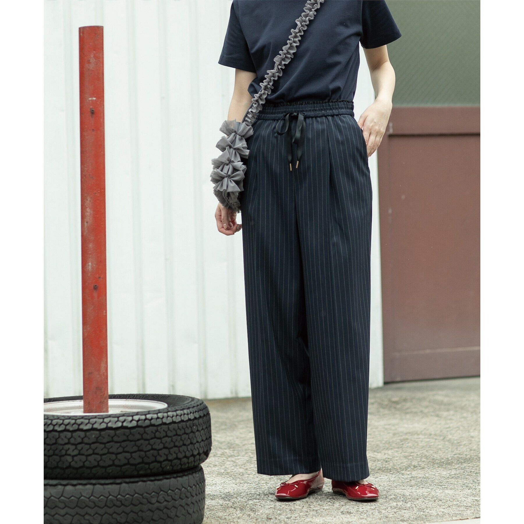 OPAQUE.CLIP「ピンストライプイージーワイドパンツ【洗濯機洗い可】」|その他|