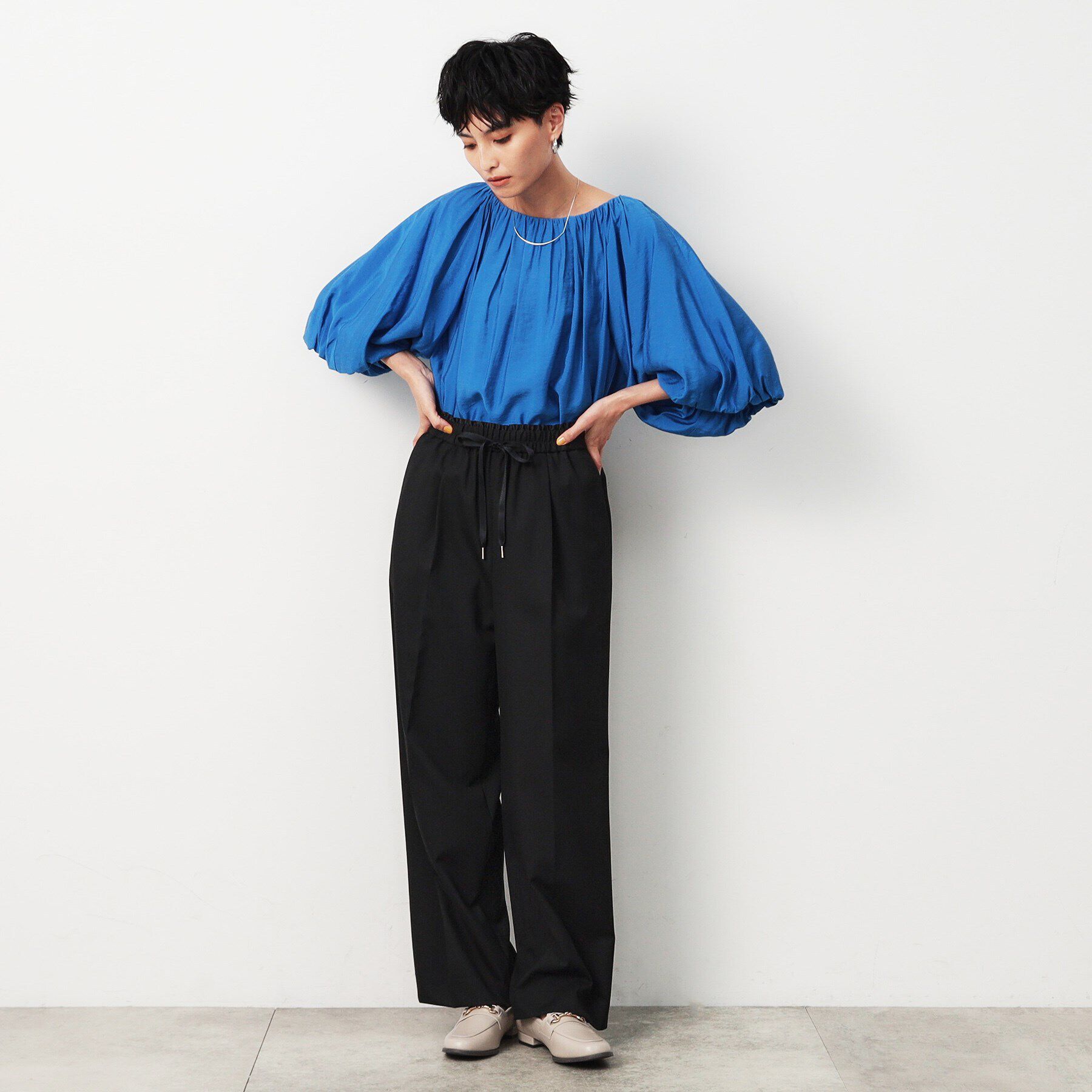 OPAQUE.CLIP「ピンストライプイージーワイドパンツ【洗濯機洗い可】」|その他|