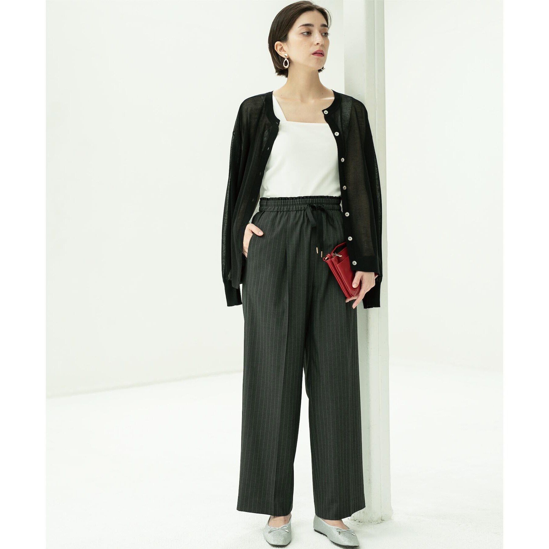 OPAQUE.CLIP「ピンストライプイージーワイドパンツ【洗濯機洗い可】」|その他|