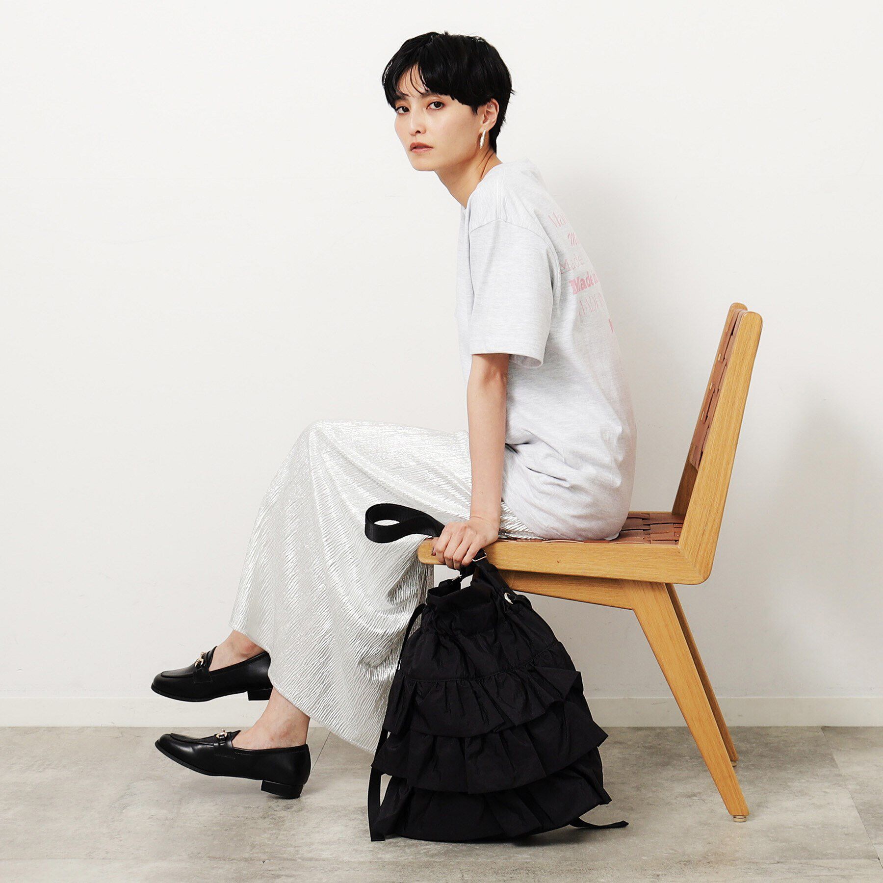 OPAQUE.CLIP「【2WAY／A4サイズ対応】ドロストリボンフリルティアードショルダーバッグ」|ショルダー・メッセンジャー|