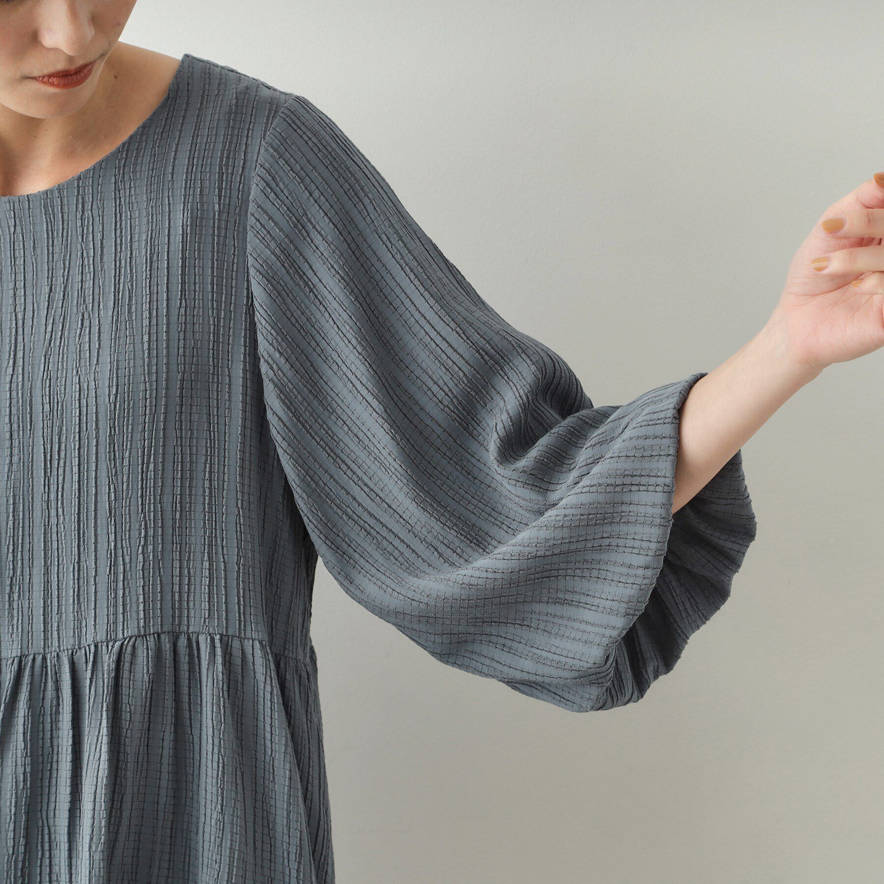 OPAQUE.CLIP「ジャカードペプラムブラウス【洗濯機洗い可】」|シャツ・ブラウス|