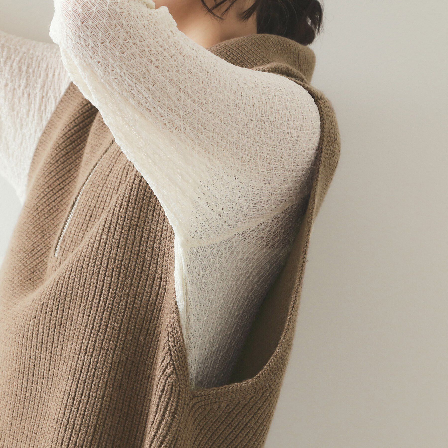 OPAQUE.CLIP「《CLASSY掲載》ハーフZIPニットベスト【洗濯機洗い可】」|ニット・セーター|