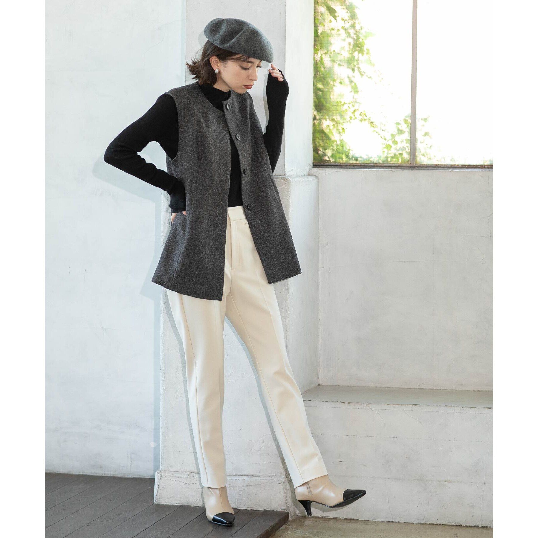 OPAQUE.CLIP「《SS-LLsize》着丈が選べる！裏起毛ストレッチスティックパンツ【蓄熱素材/洗濯機洗い可】」|その他|