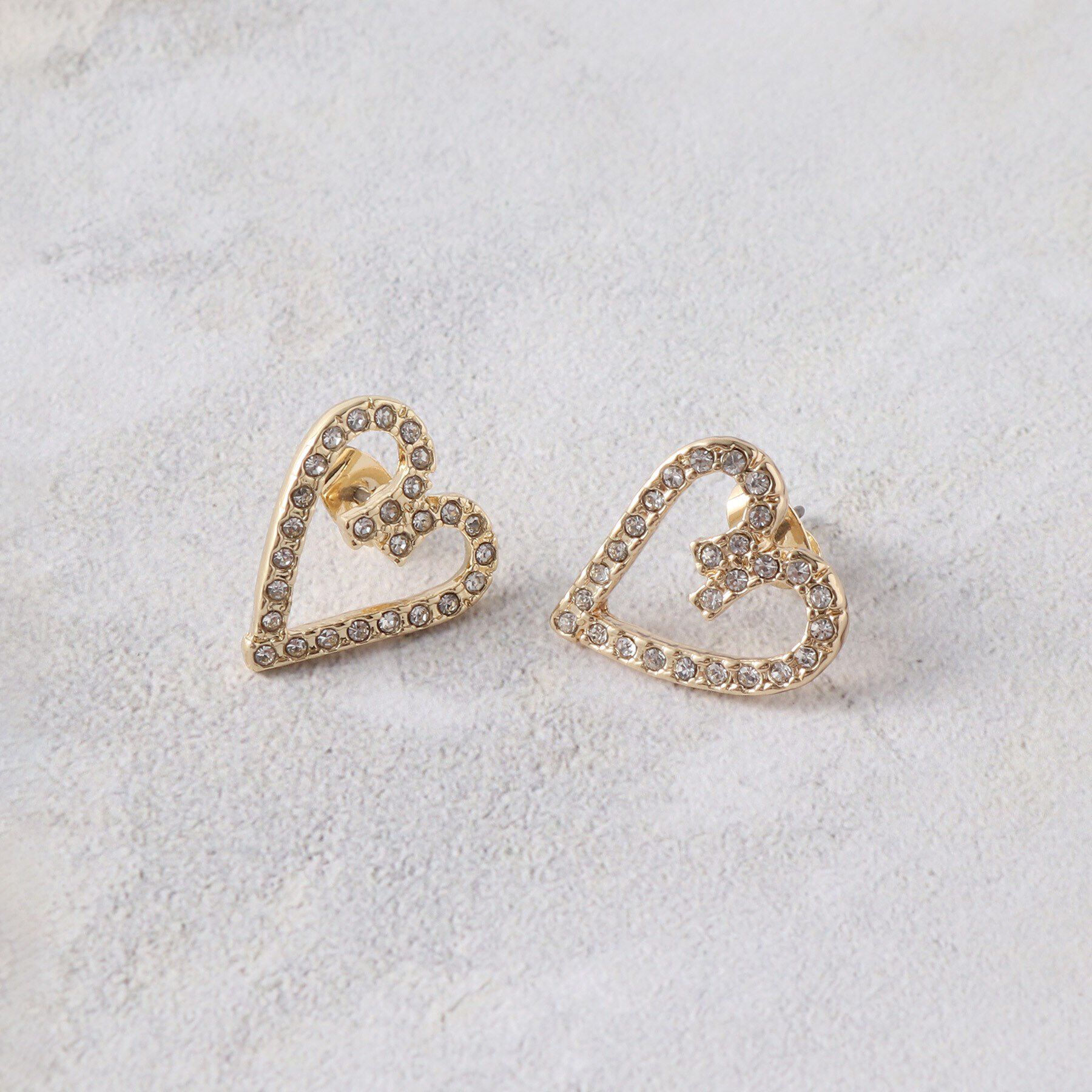 OPAQUE.CLIP「ハートビジューモチーフピアス」|ピアス|