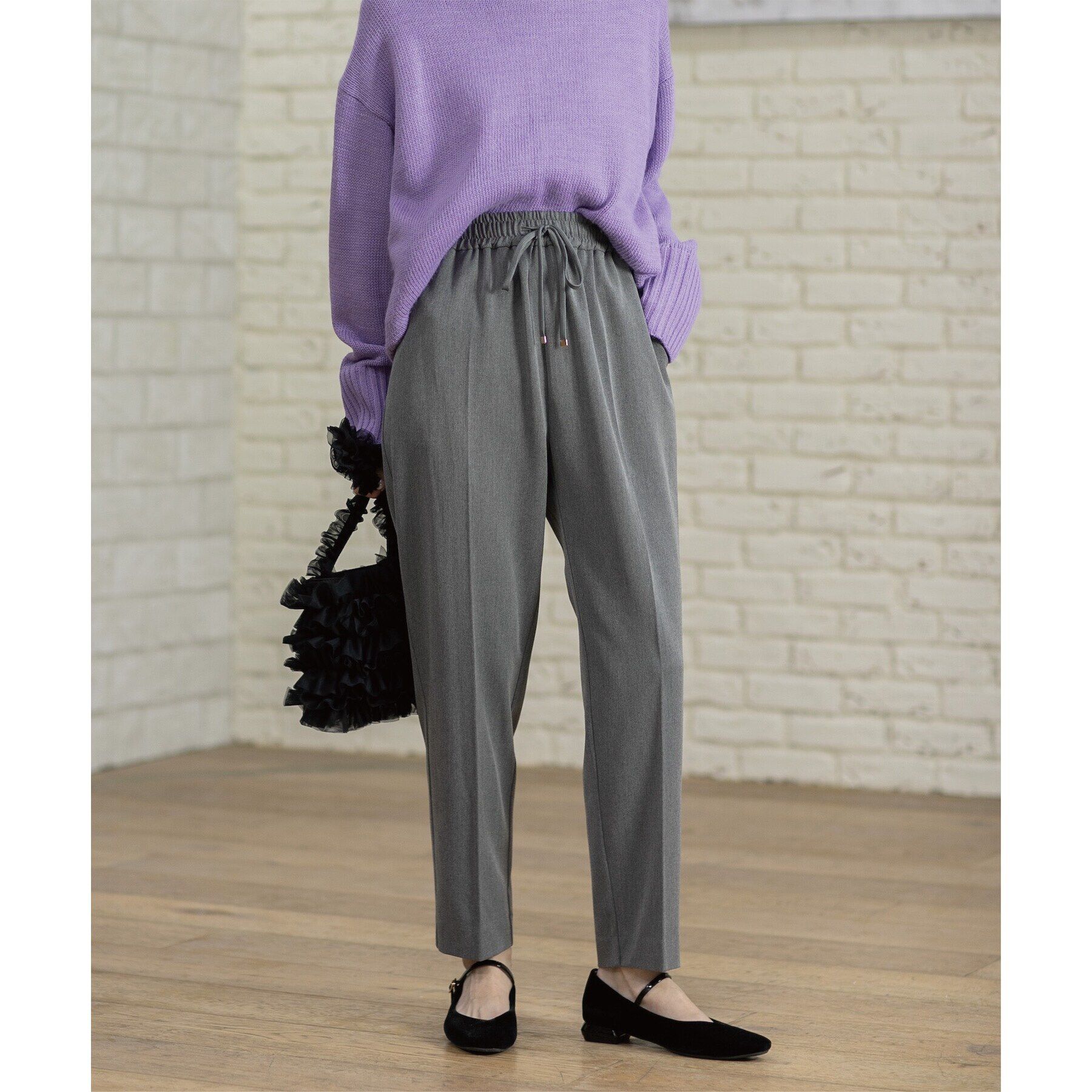 OPAQUE.CLIP「《SS-LLsize》裏起毛ストレッチイージーテーパードパンツ【蓄熱素材/洗濯機洗い可】」|その他|