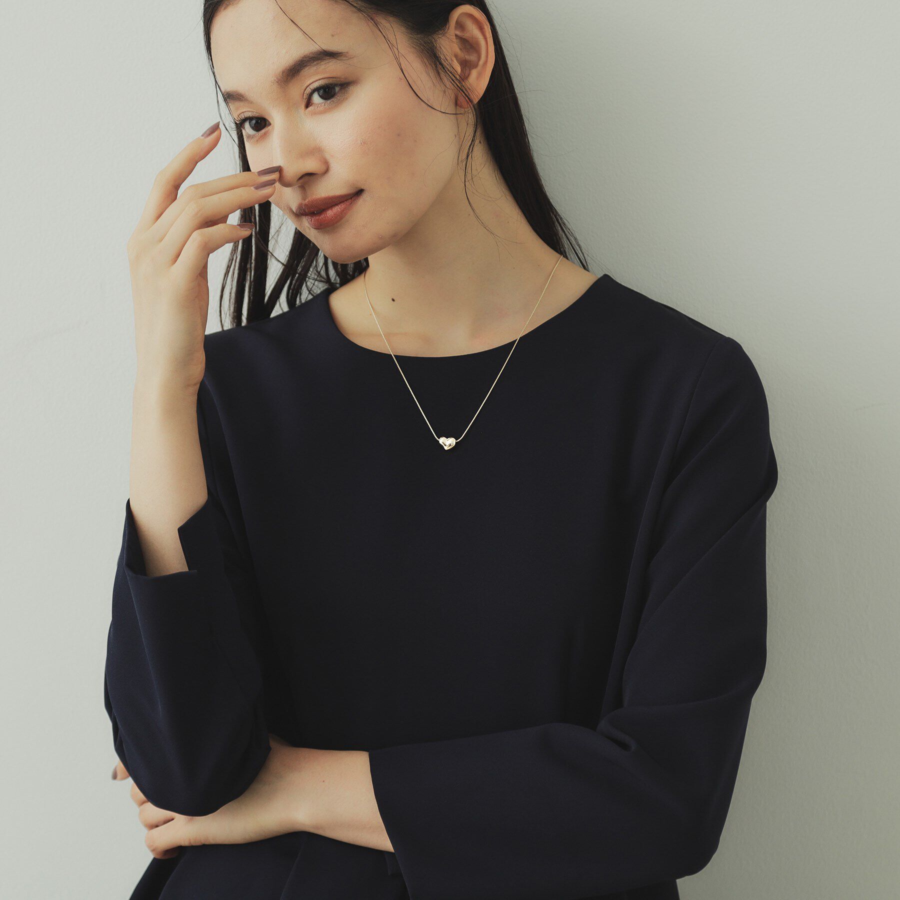 OPAQUE.CLIP「メタルハートネックレス」|ネックレス|