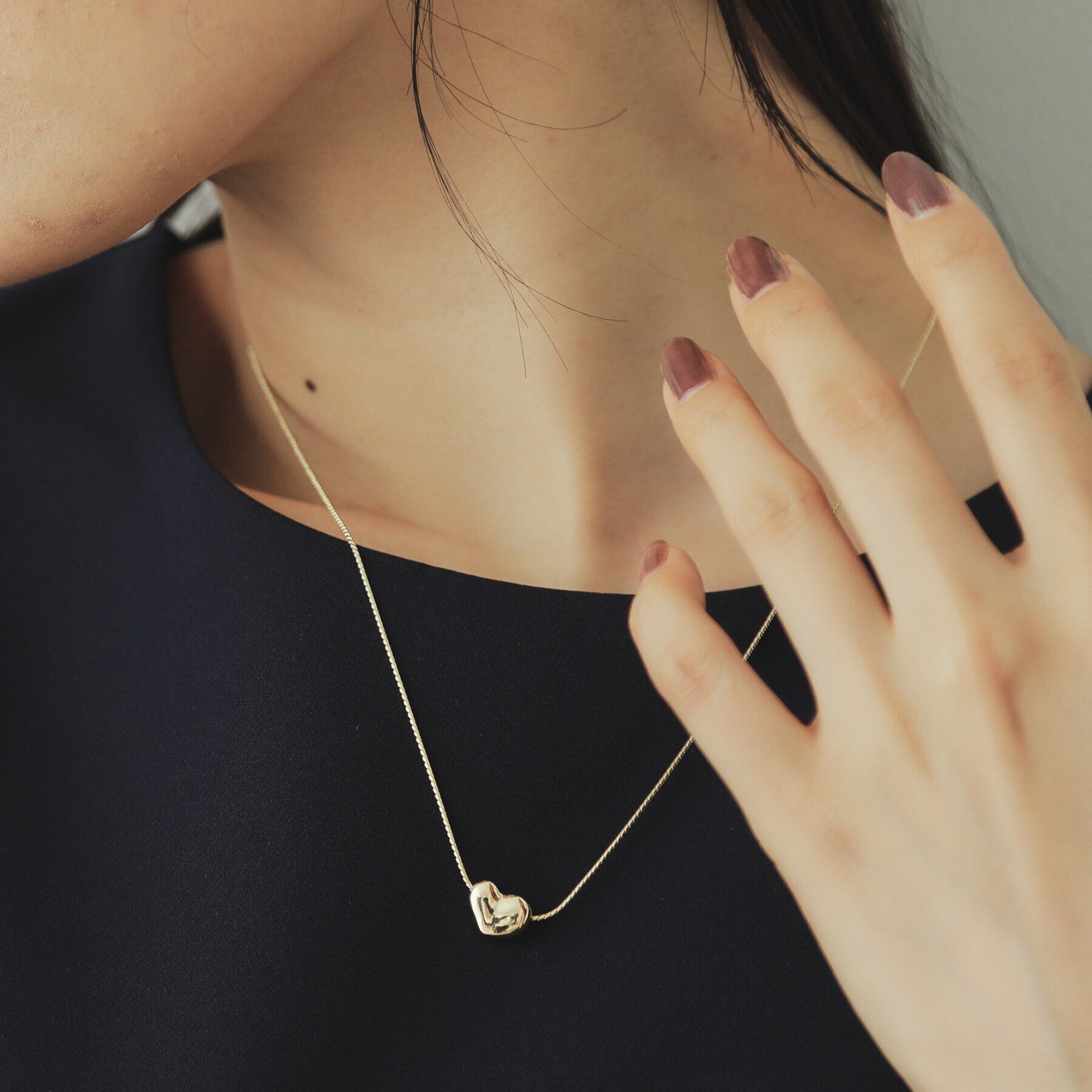 OPAQUE.CLIP「メタルハートネックレス」|ネックレス|