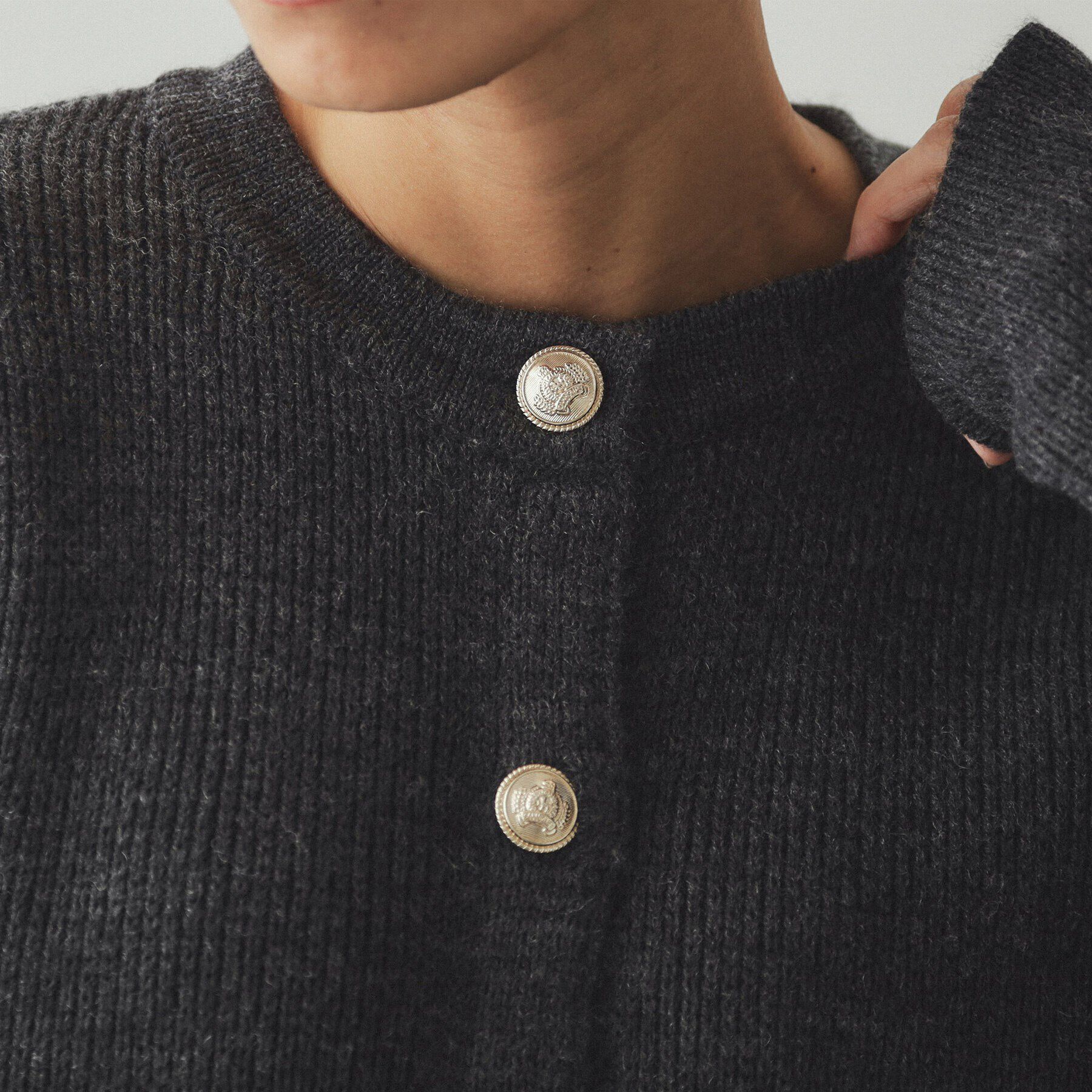 OPAQUE.CLIP「《美人百花掲載》金ボタンミラノリブニットカーディガン【洗える】」|カーディガン|