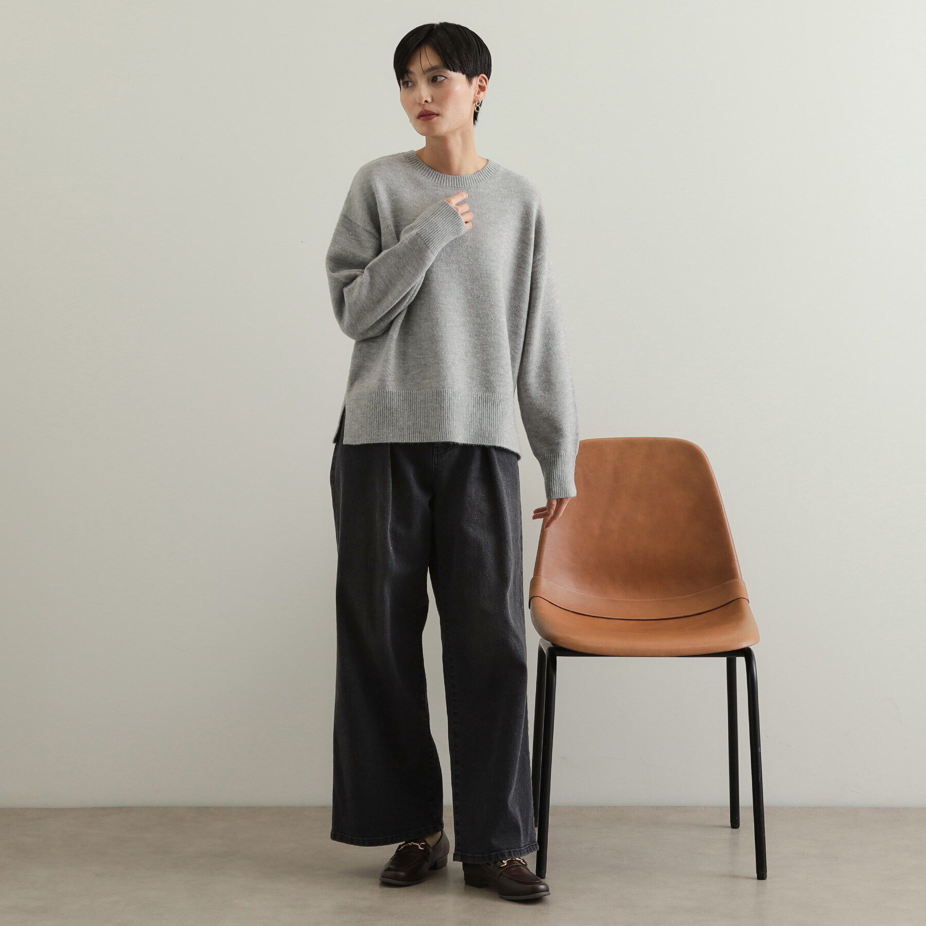 OPAQUE.CLIP「きらきらミドルゲージニット【洗濯機洗い可】」|ニット・セーター|