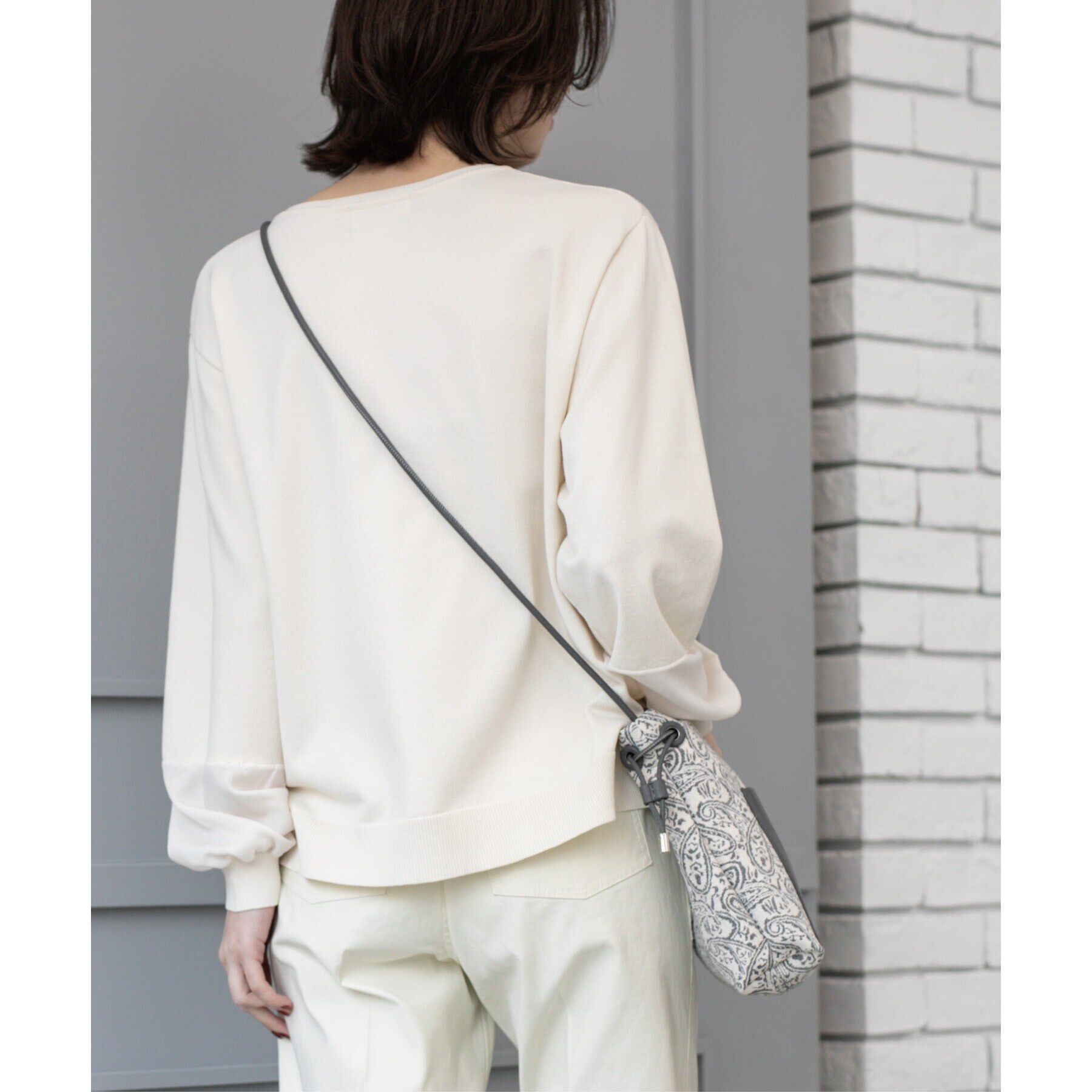 OPAQUE.CLIP「ジョーゼット切替スリーブニット【洗濯機洗い可】」|ニット・セーター|