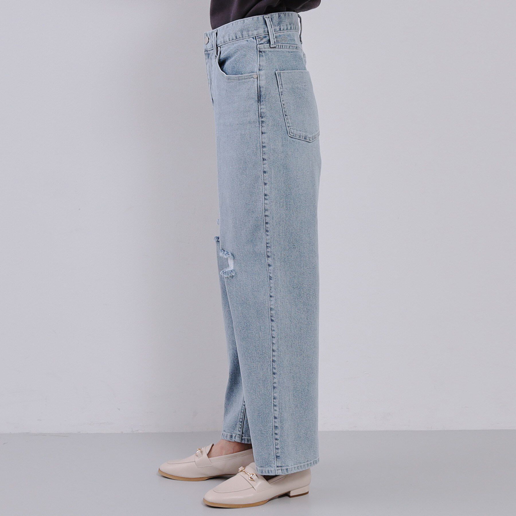 OPAQUE.CLIP「《SS-LLsize》ストレッチダメージストレートデニム【洗濯機洗い可】」|その他|