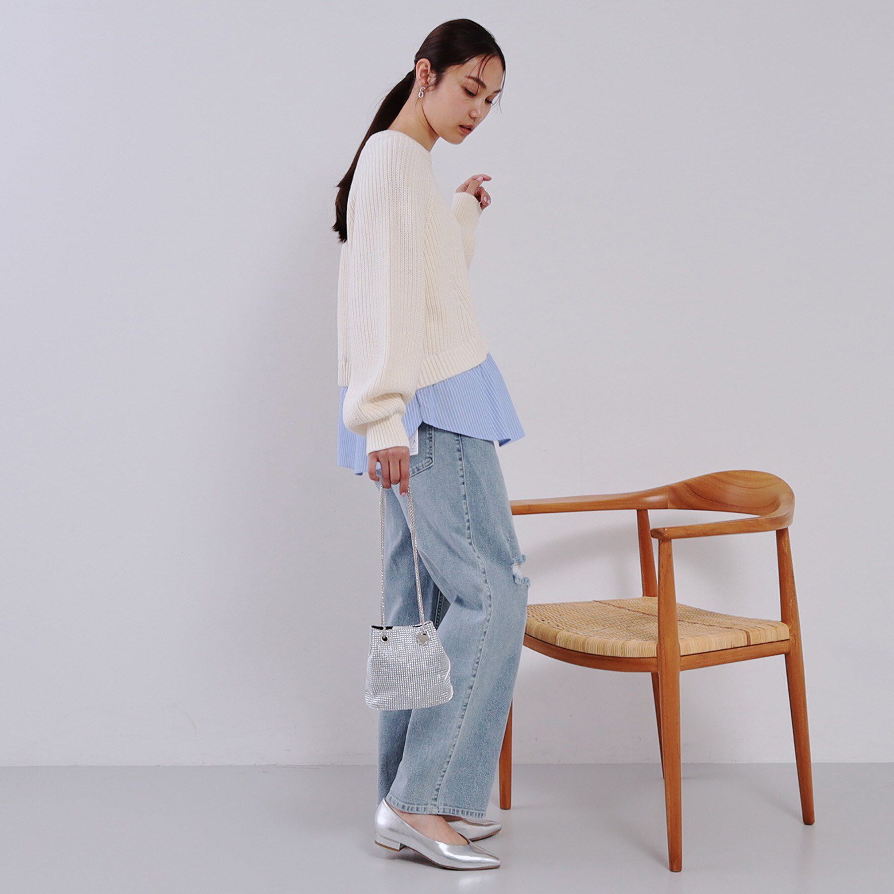 OPAQUE.CLIP「【6色展開】シャイニー素材巾着ミニショルダーバッグ」|ショルダー・メッセンジャー|