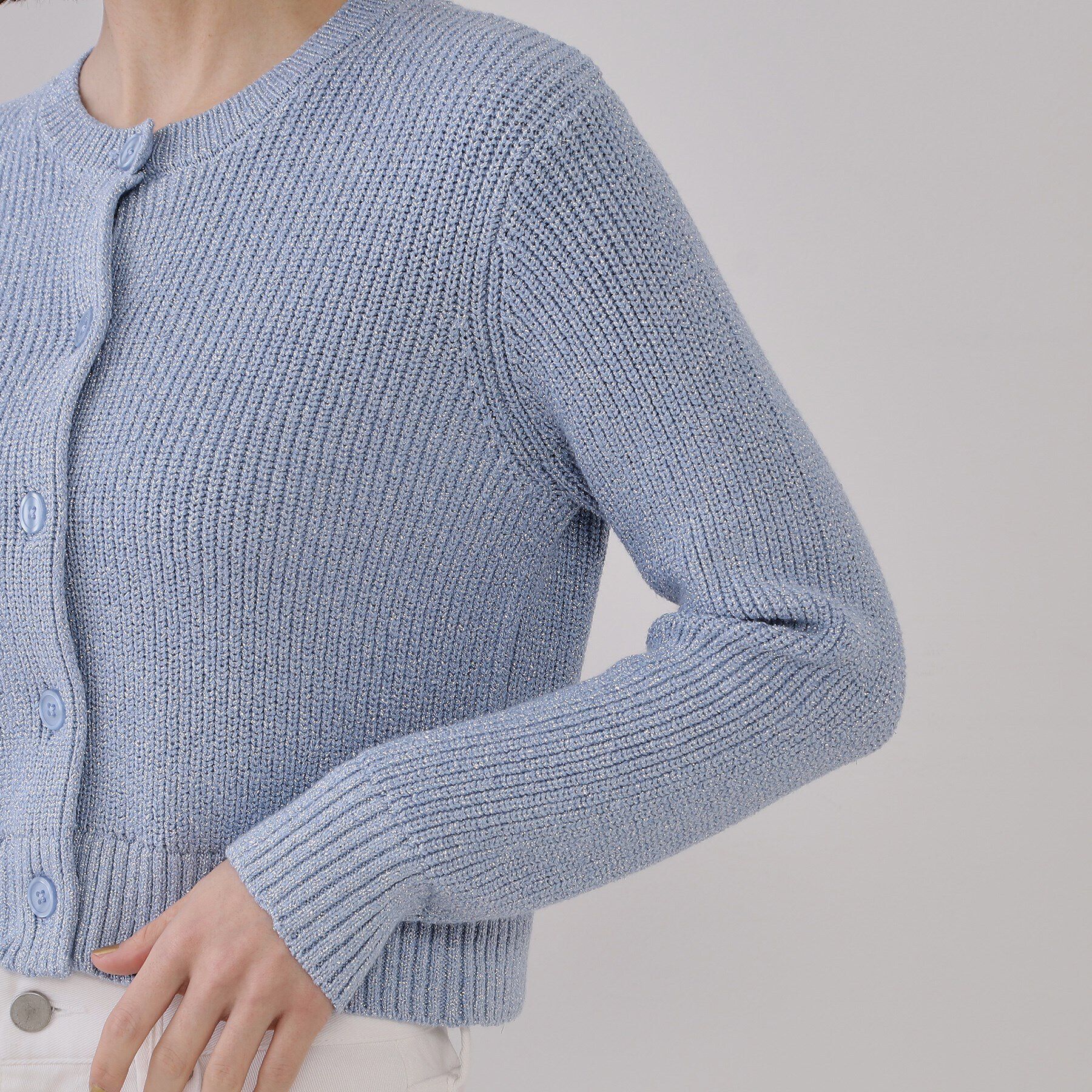 OPAQUE.CLIP「ラメヤーンニットカーディガン【洗濯機洗い可】」|カーディガン|