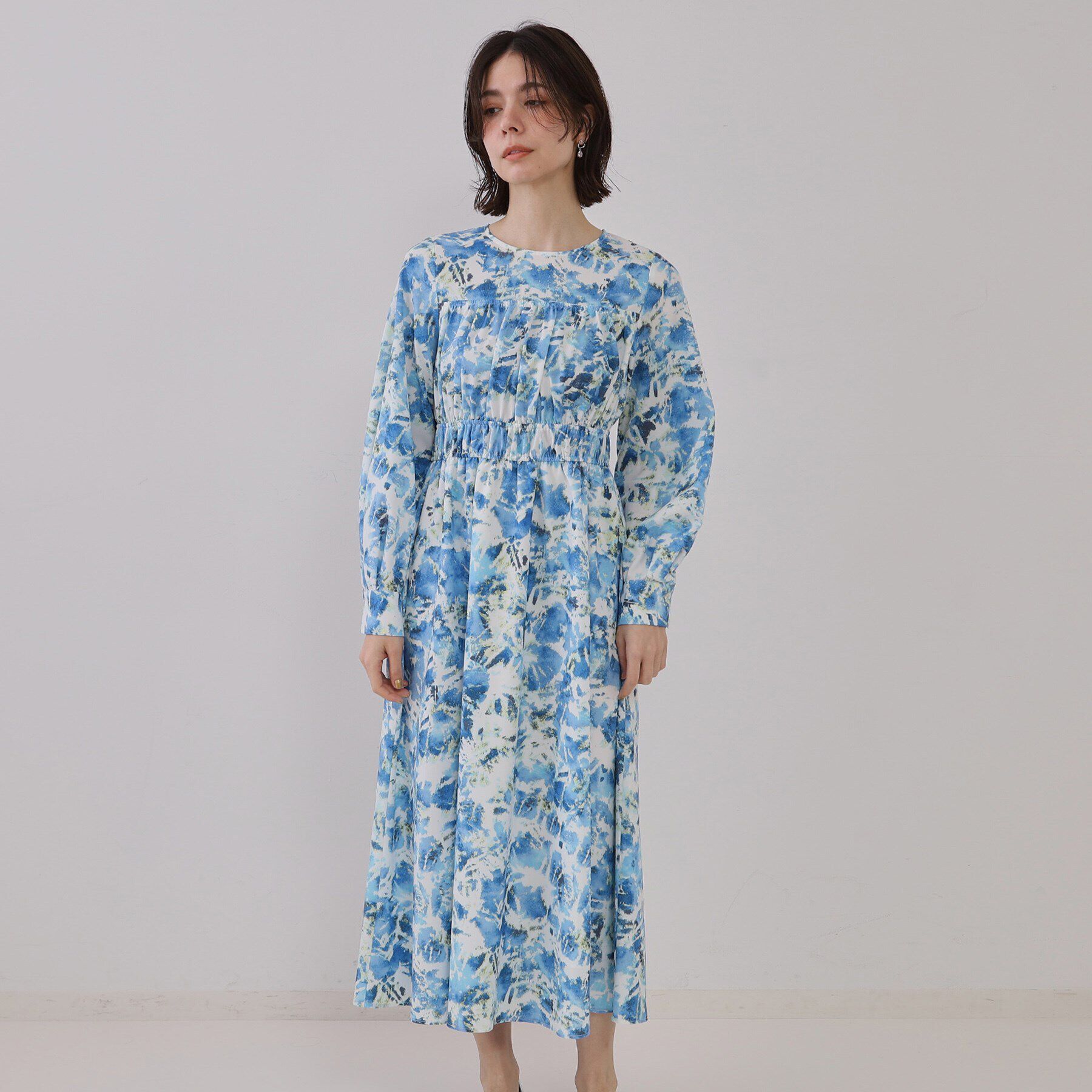 OPAQUE.CLIP「ぼかしフラワープリントワンピース【洗濯機洗い可】」|ワンピース|