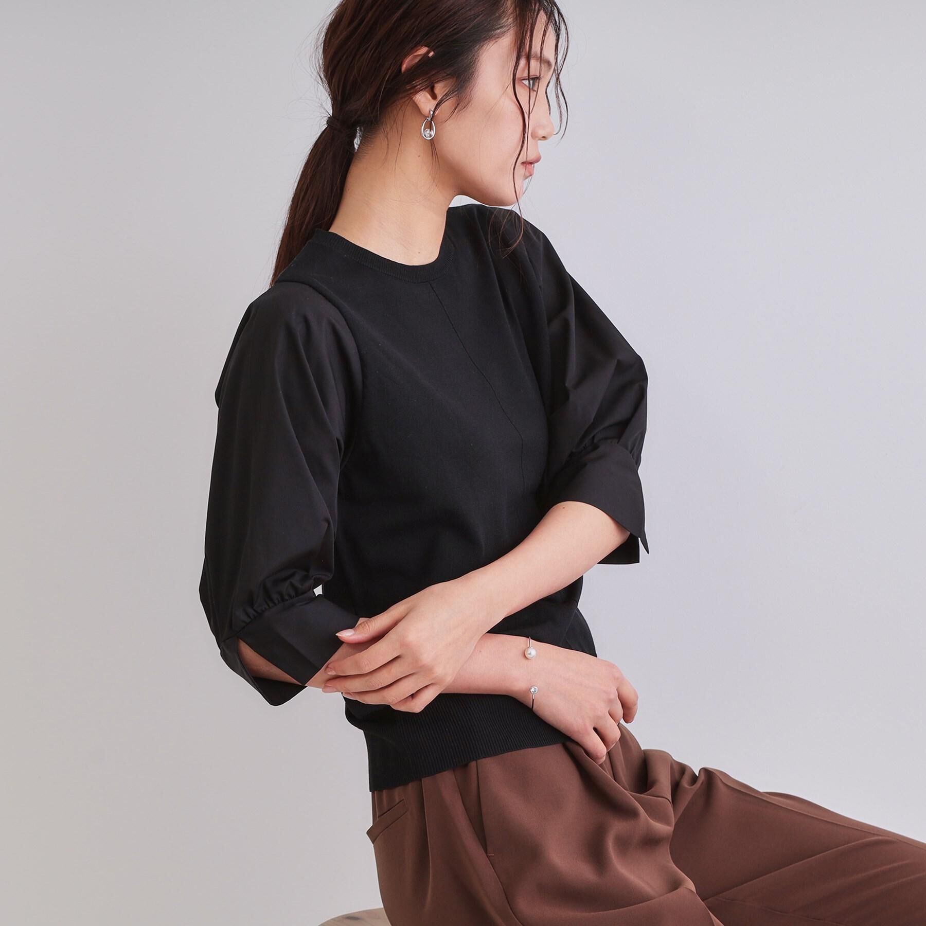 OPAQUE.CLIP「フハクスリーブドッキングニット【洗濯機洗い可】」|ニット・セーター|