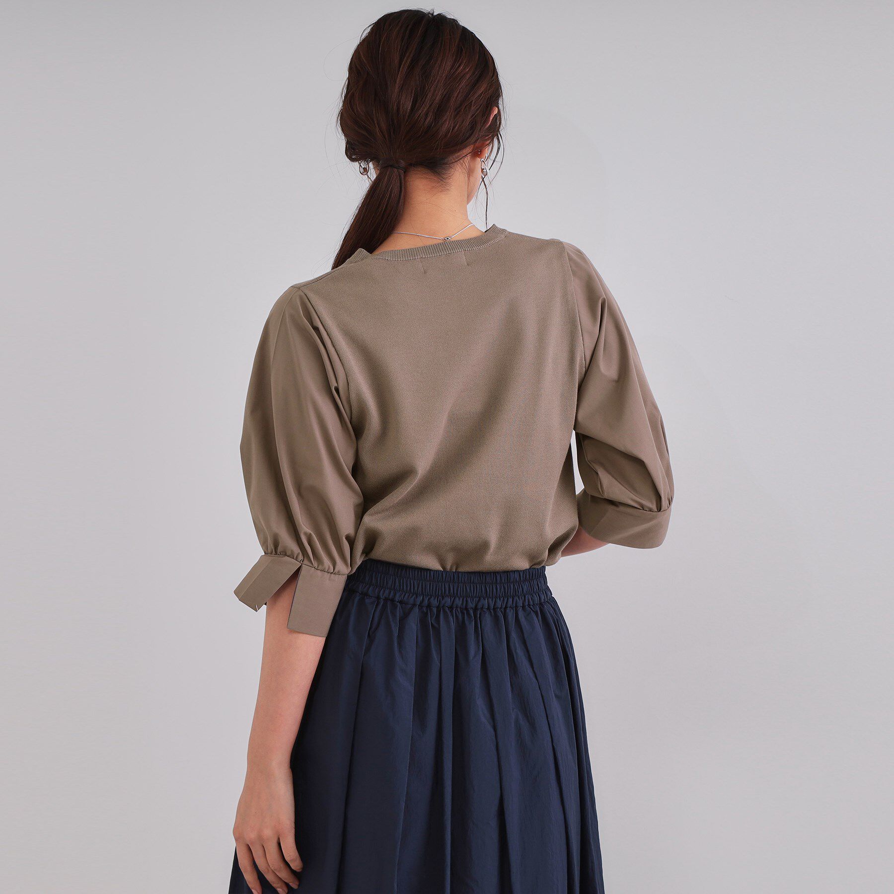 OPAQUE.CLIP「フハクスリーブドッキングニット【洗濯機洗い可】」|ニット・セーター|