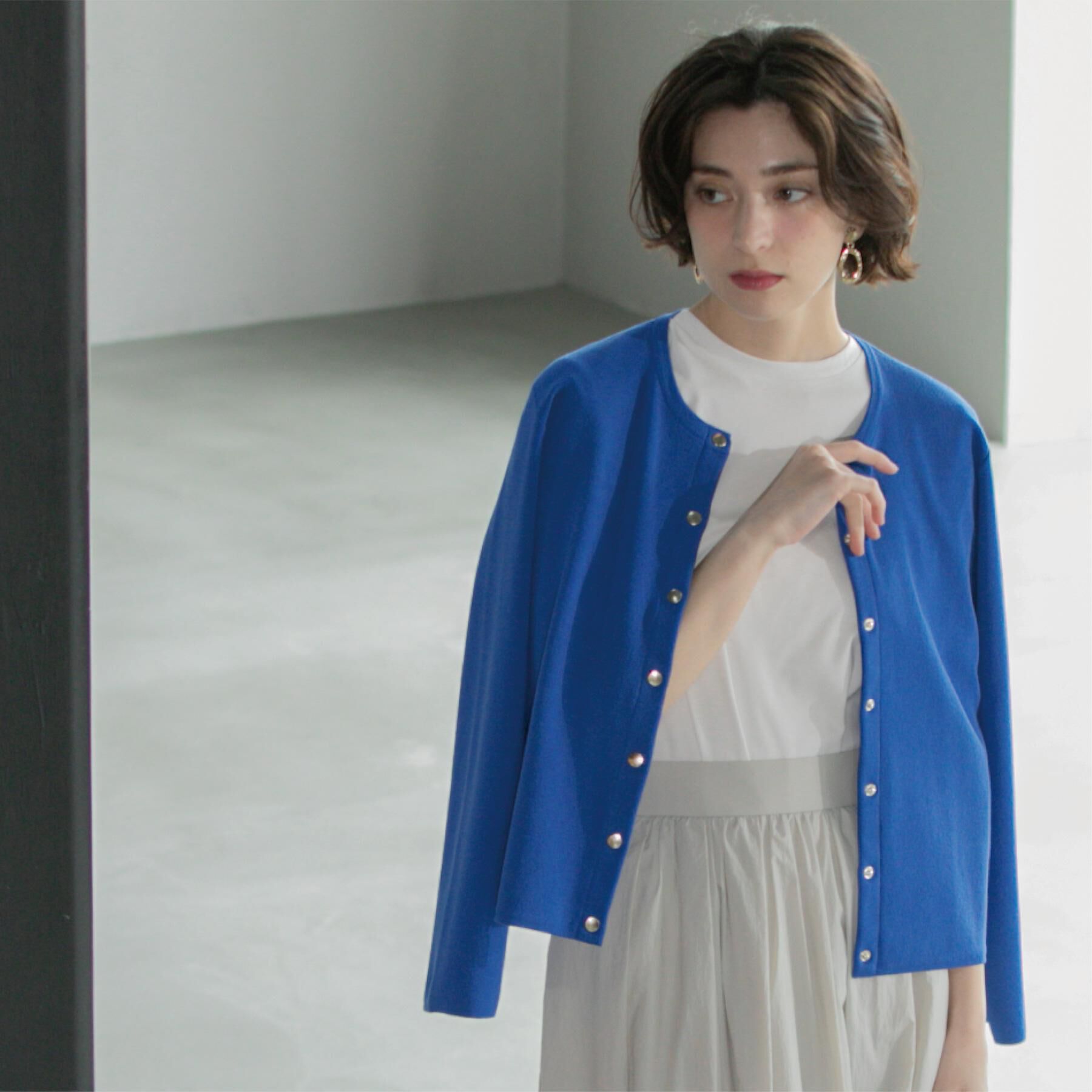 OPAQUE.CLIP「スナップボタンショートニットカーディガン【洗濯機洗い可】」|カーディガン|