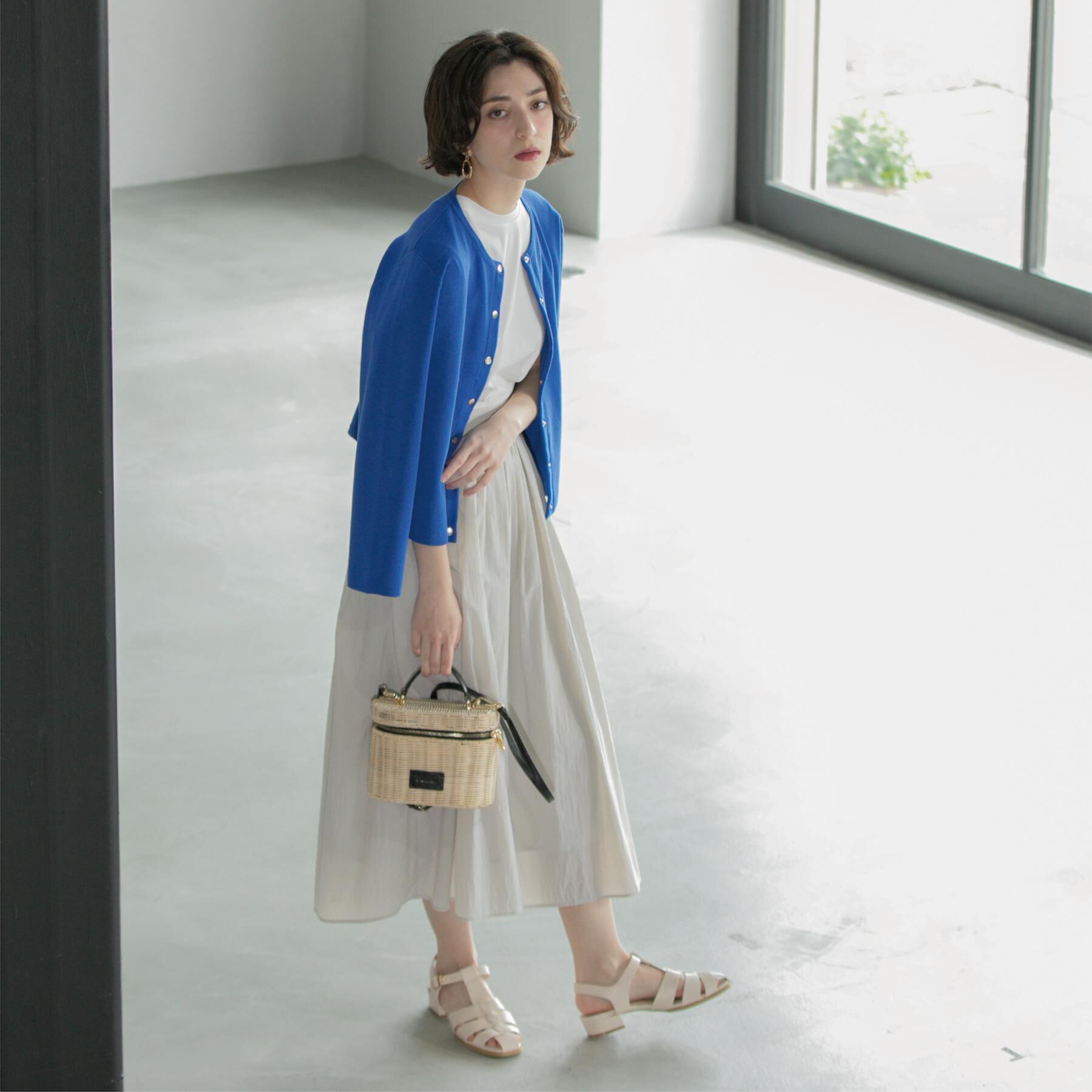 OPAQUE.CLIP「シアーヴィンテージイージーフレアスカート【洗濯機洗い可】」|スカート|