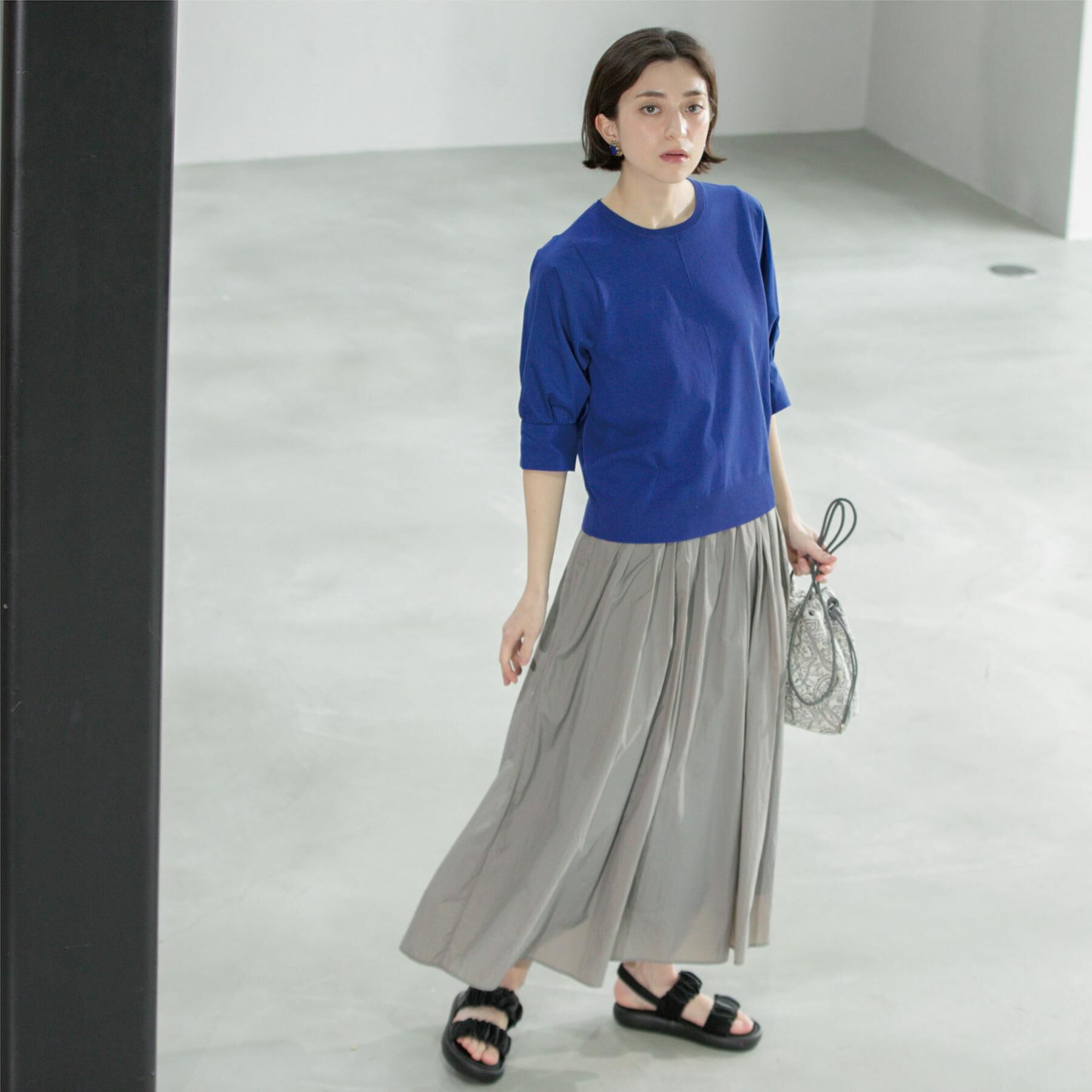 OPAQUE.CLIP「シアーヴィンテージイージーフレアスカート【洗濯機洗い可】」|スカート|