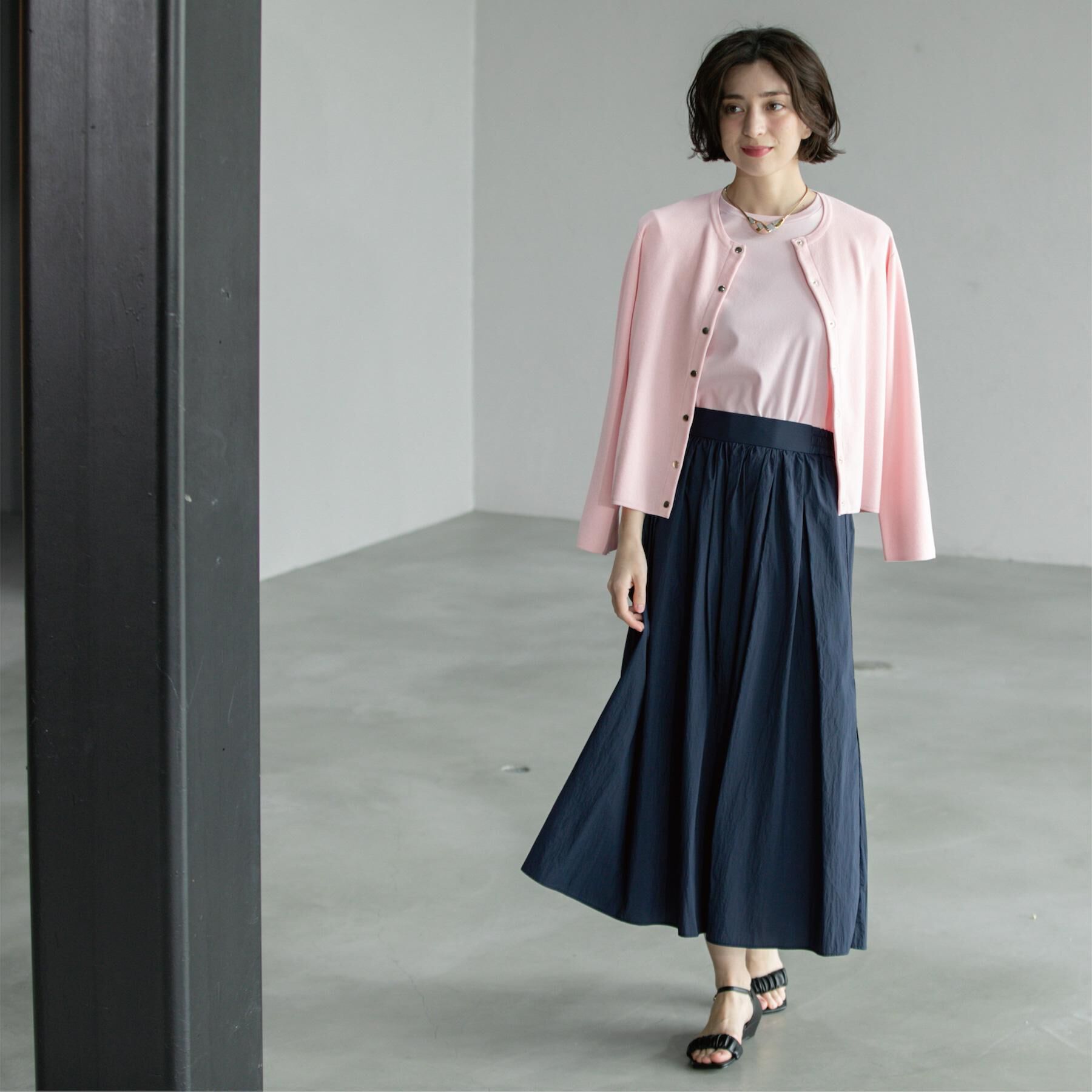 OPAQUE.CLIP「シアーヴィンテージイージーフレアスカート【洗濯機洗い可】」|スカート|