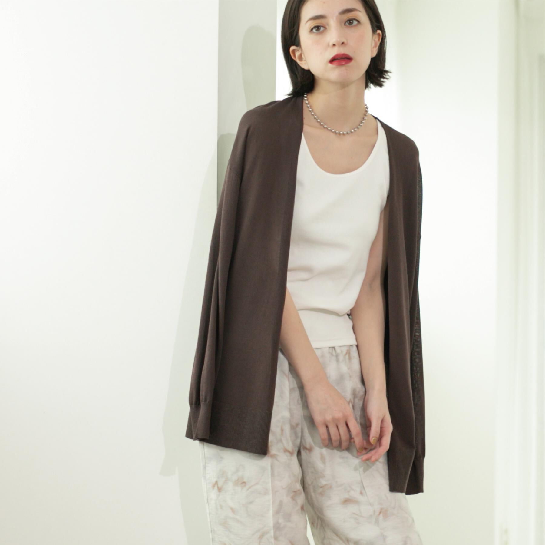 OPAQUE.CLIP「ミドル丈ニットカーディガン【抗ピル/洗濯機洗い可/接触冷感】」|カーディガン|