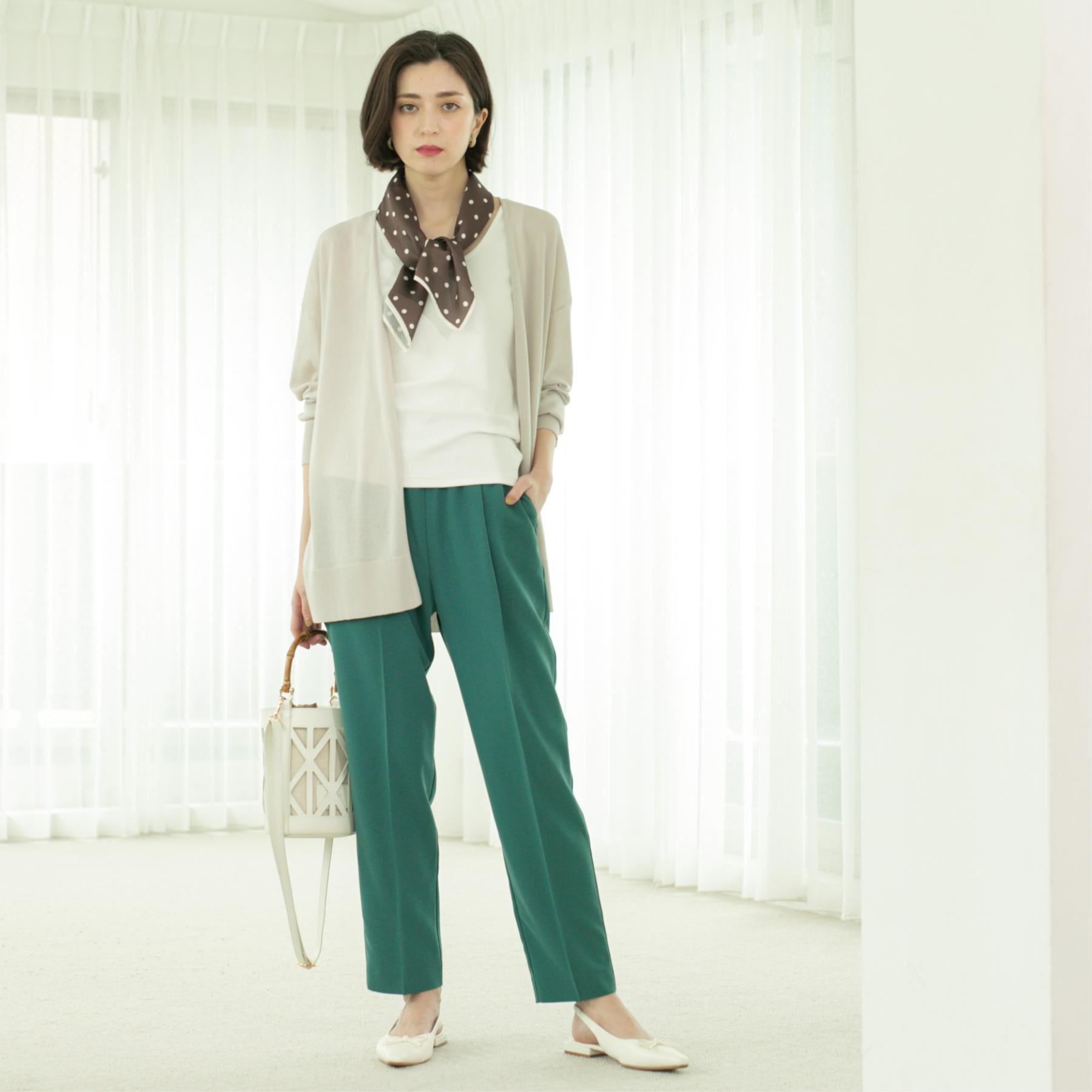 OPAQUE.CLIP「ミドル丈ニットカーディガン【抗ピル/洗濯機洗い可/接触冷感】」|カーディガン|