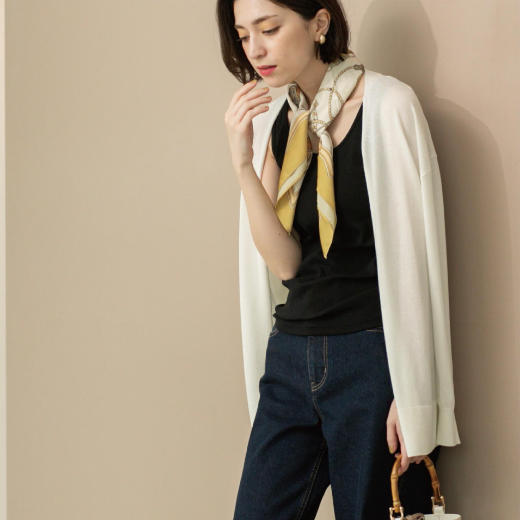 OPAQUE.CLIP「ミドル丈ニットカーディガン【抗ピル/洗濯機洗い可/接触冷感】」|カーディガン|