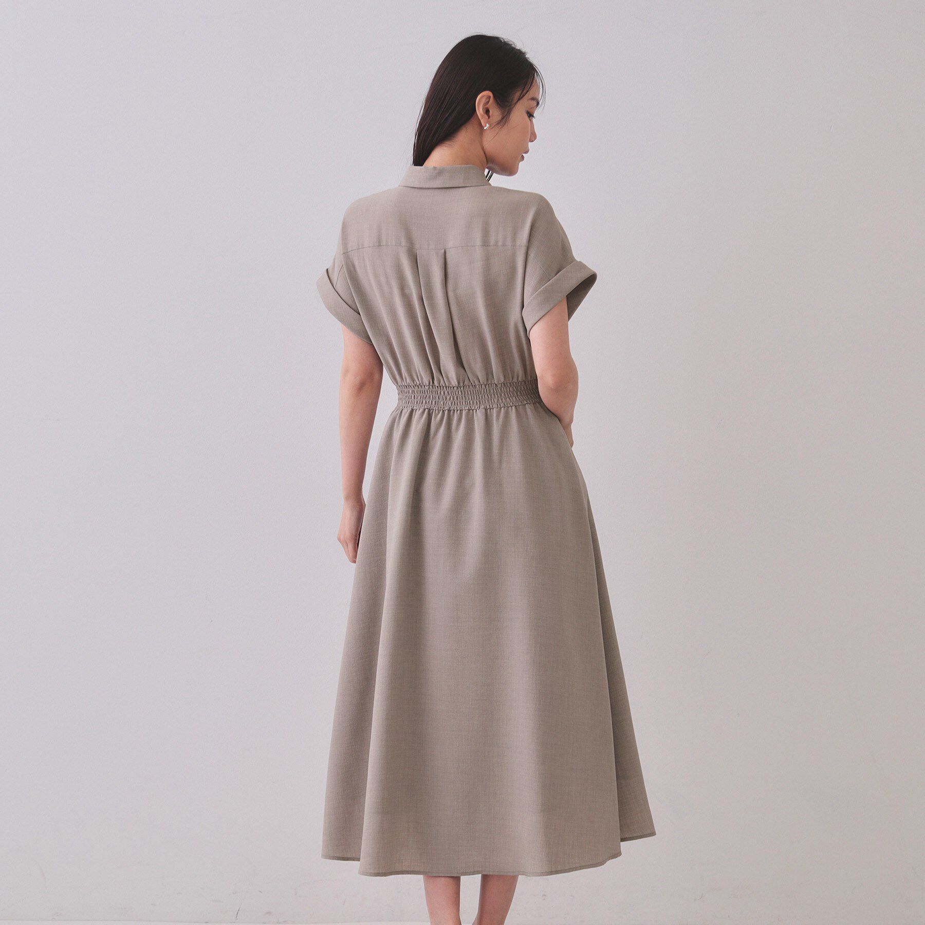 OPAQUE.CLIP「リネンライクシャツワンピース【洗濯機洗い可/吸水速乾/接触冷感】」|ワンピース|