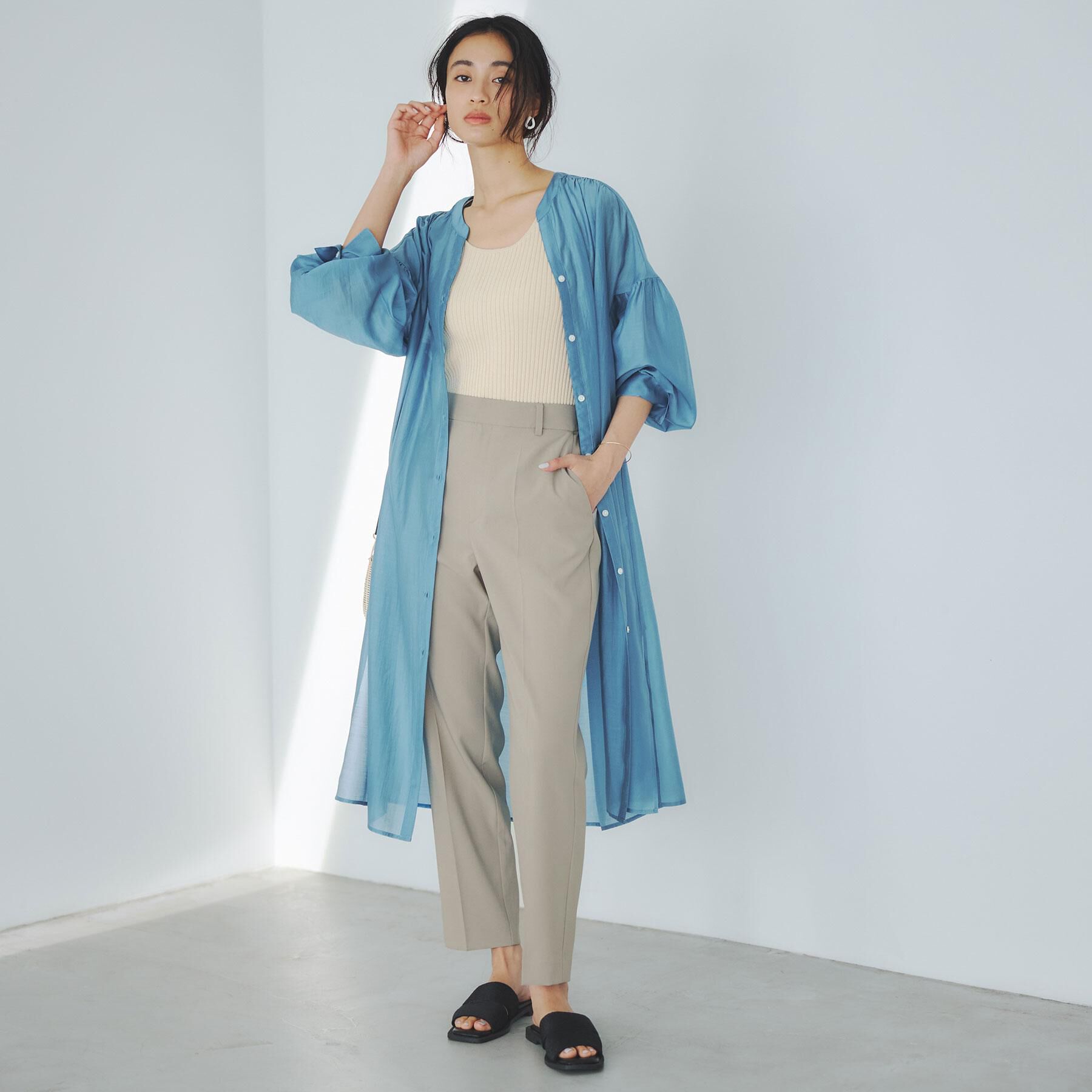 OPAQUE.CLIP「ストレッチリネンライク美脚テーパードパンツ【洗濯機洗い可/吸水速乾】」|その他|