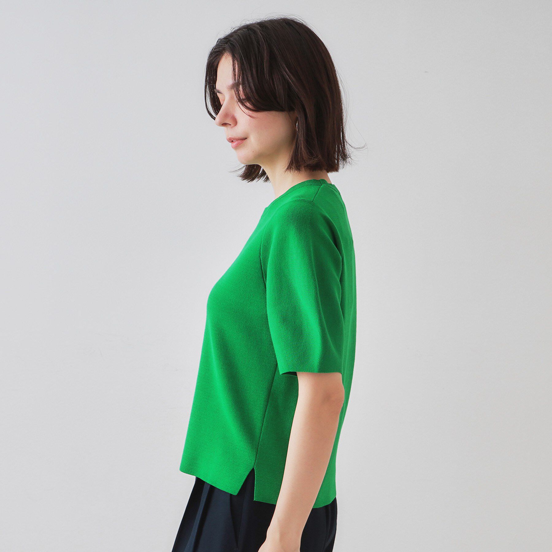 OPAQUE.CLIP「カーブスリーブニット【UV/洗濯機洗い可】」|ニット・セーター|