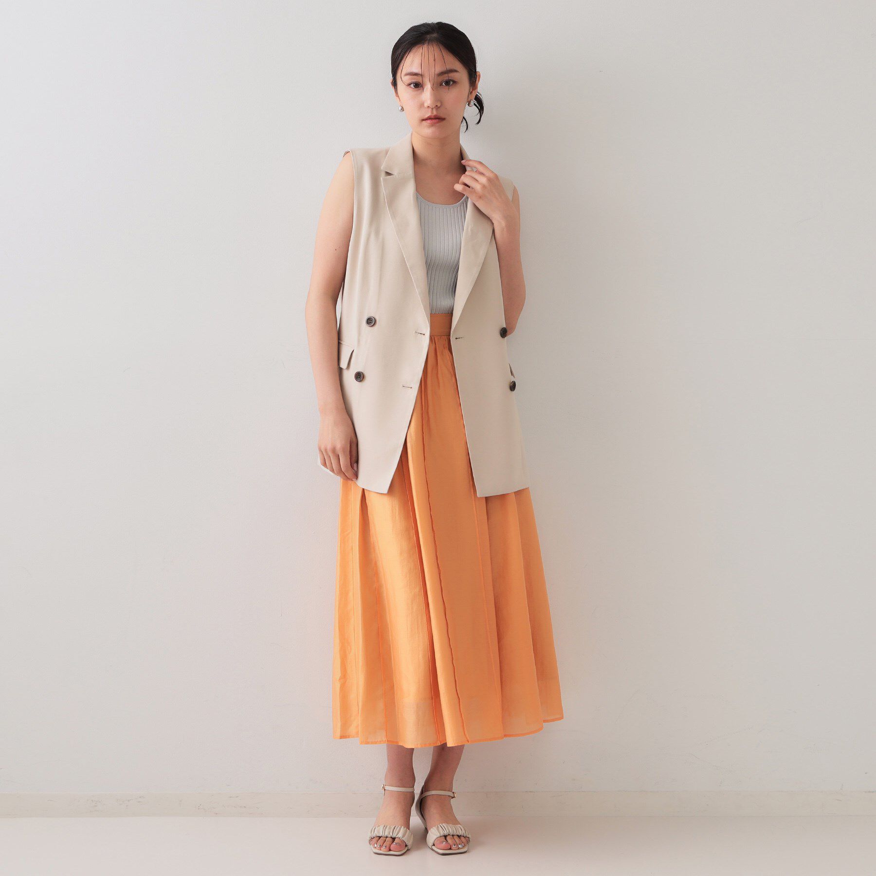 OPAQUE.CLIP「《美人百花掲載》テーラードジレ/セットアップ対応【洗える】」|ベスト・ジレ|