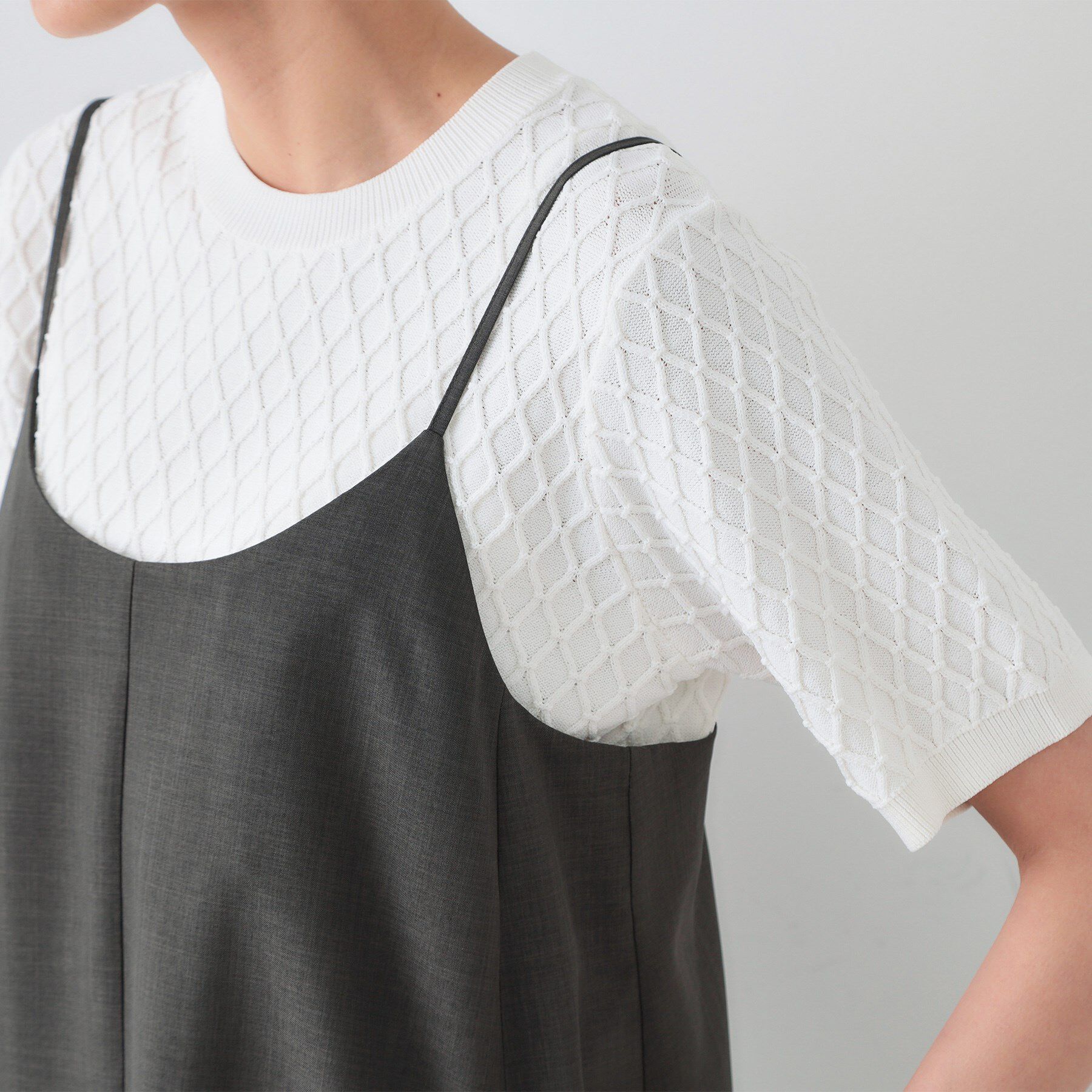 OPAQUE.CLIP「リネンライクキャミワンピース【洗濯機洗い可】」|ワンピース|