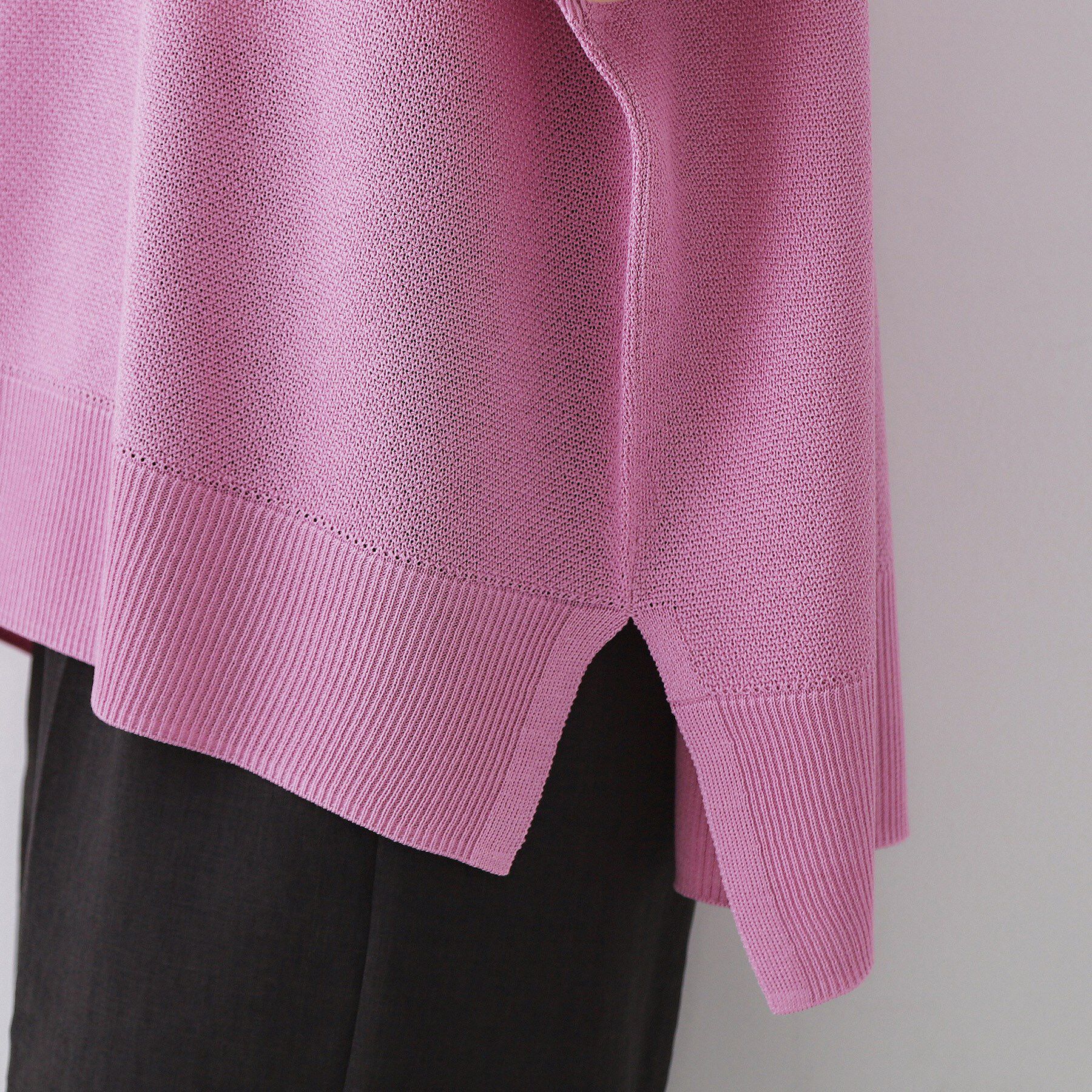 OPAQUE.CLIP「《5色展開/S-LLサイズ》リラクシーメッシュニット【洗濯機洗い可】」|ニット・セーター|