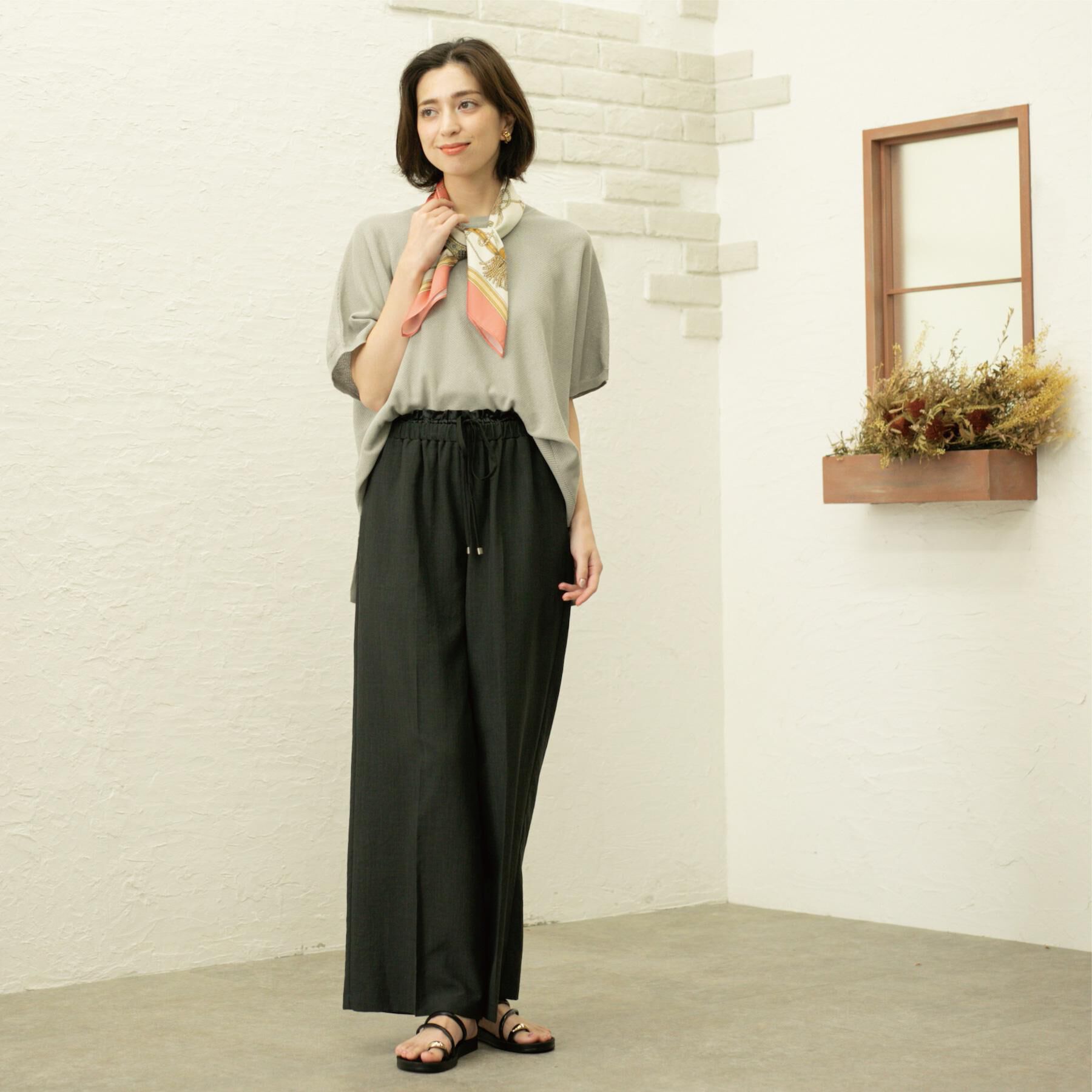 OPAQUE.CLIP「ウエストサテン使いイージーワイドパンツ【洗濯機洗い可】」|その他|