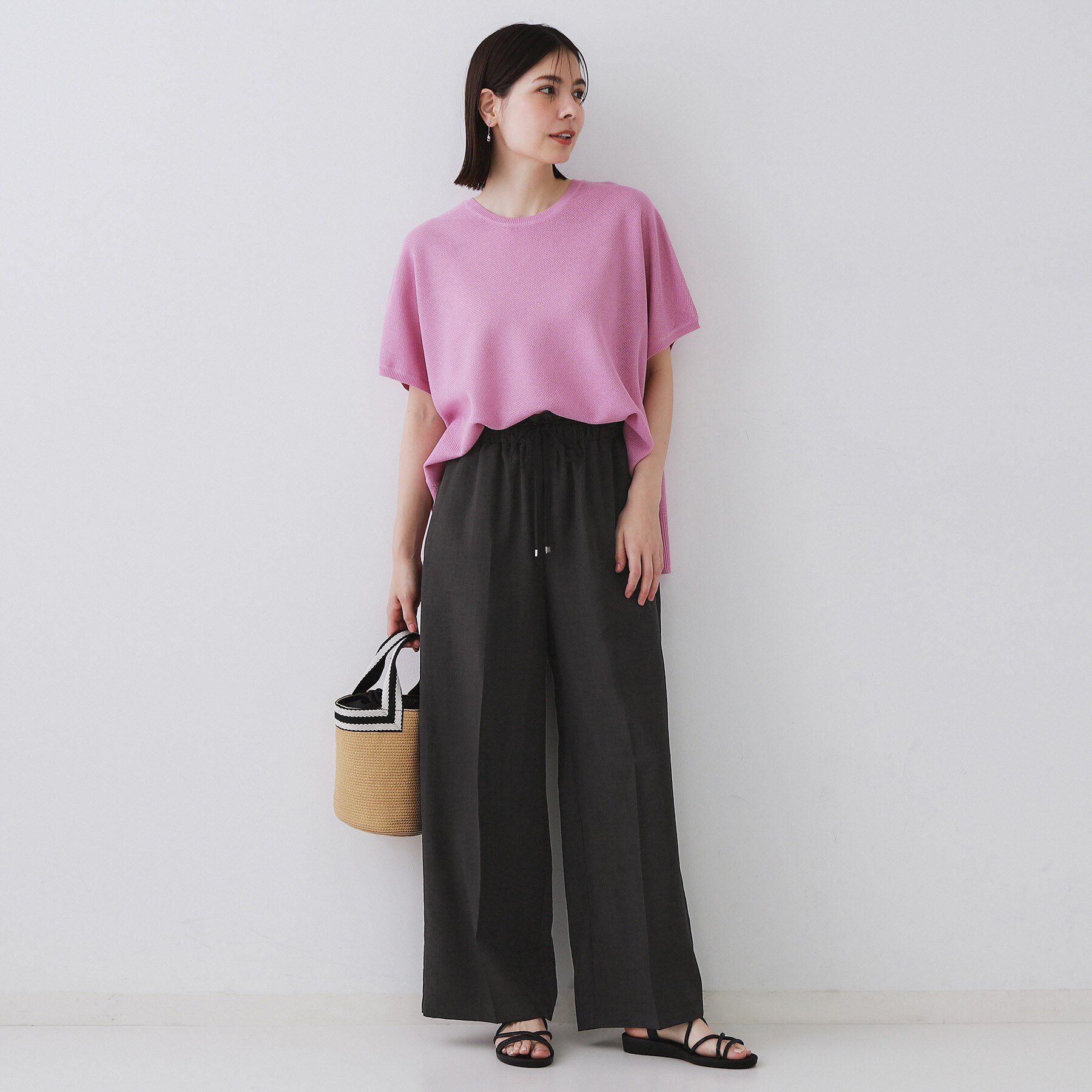 OPAQUE.CLIP「ウエストサテン使いイージーワイドパンツ【洗濯機洗い可】」|その他|