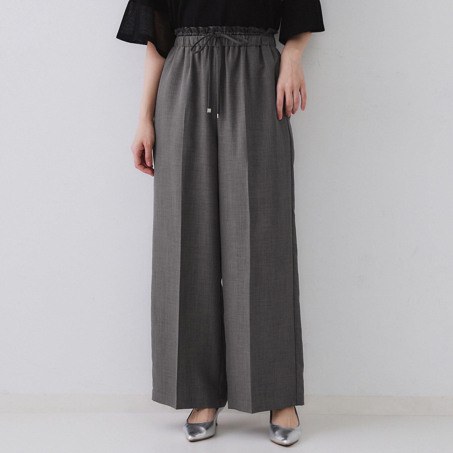 OPAQUE.CLIP「ウエストサテン使いイージーワイドパンツ【洗濯機洗い可】」|その他|