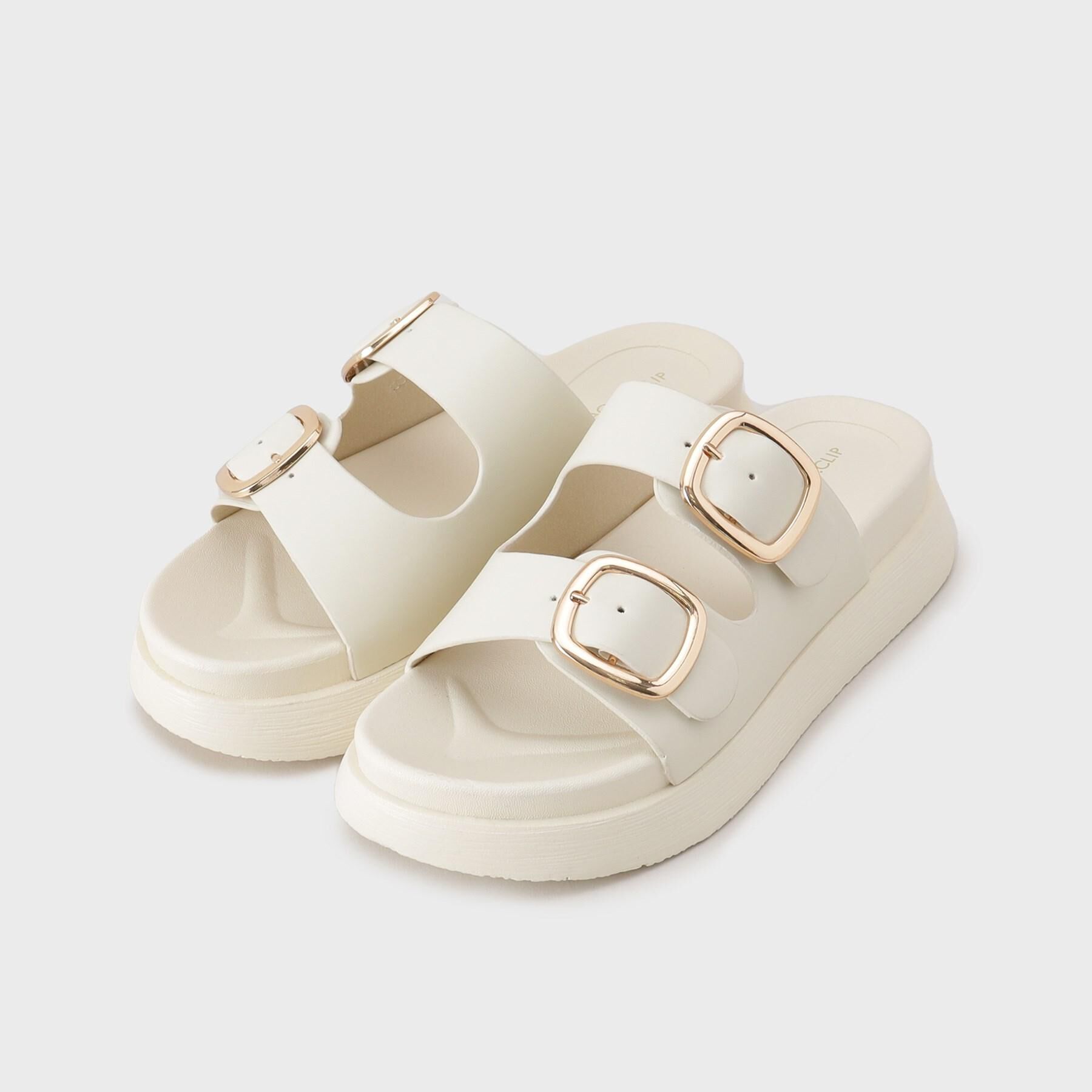 OPAQUE.CLIP「【軽量】ゴールドバックルフットベッドサンダル」|サンダル|