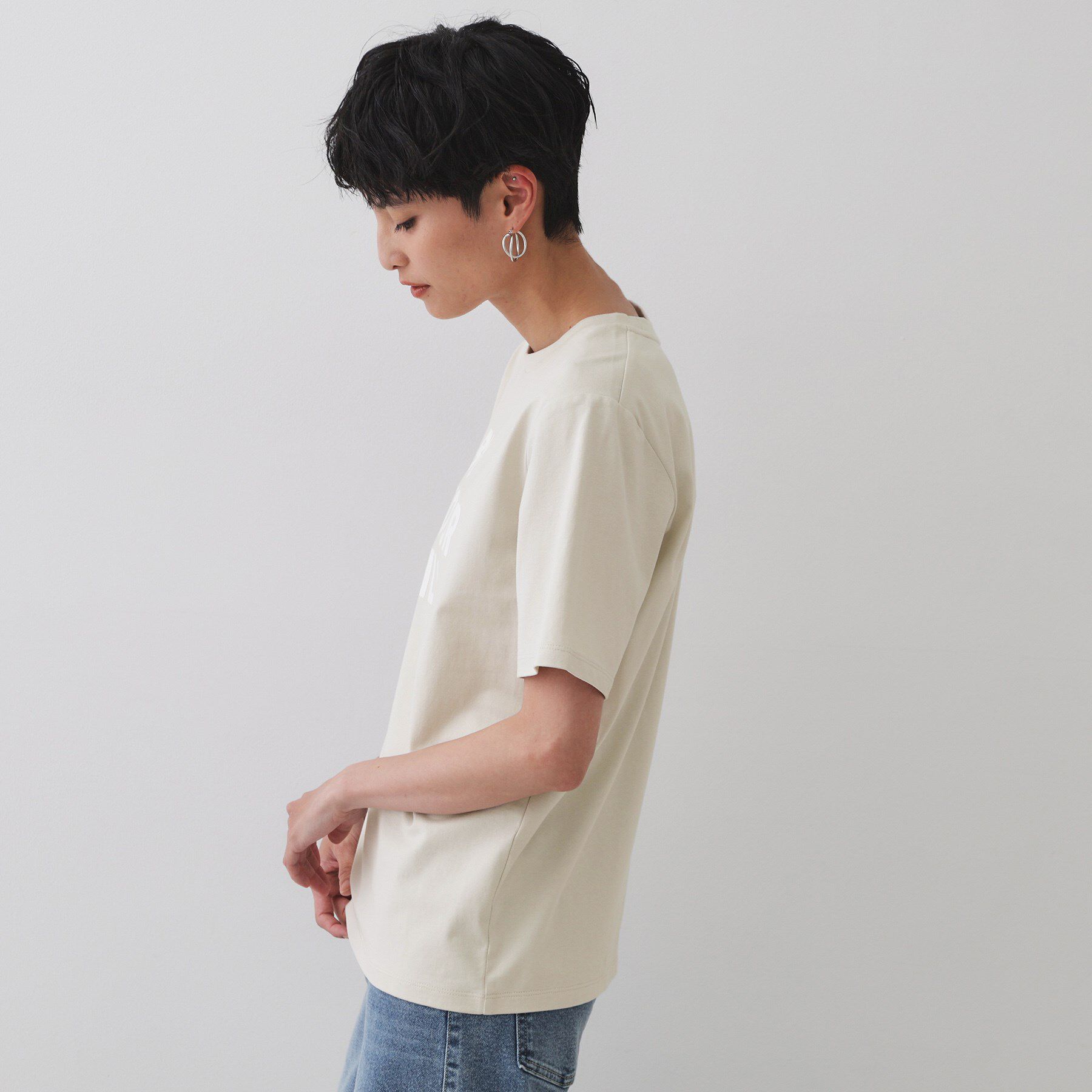 OPAQUE.CLIP「ロゴプリントTシャツ【洗濯機洗い可】」|Tシャツ・カットソー|