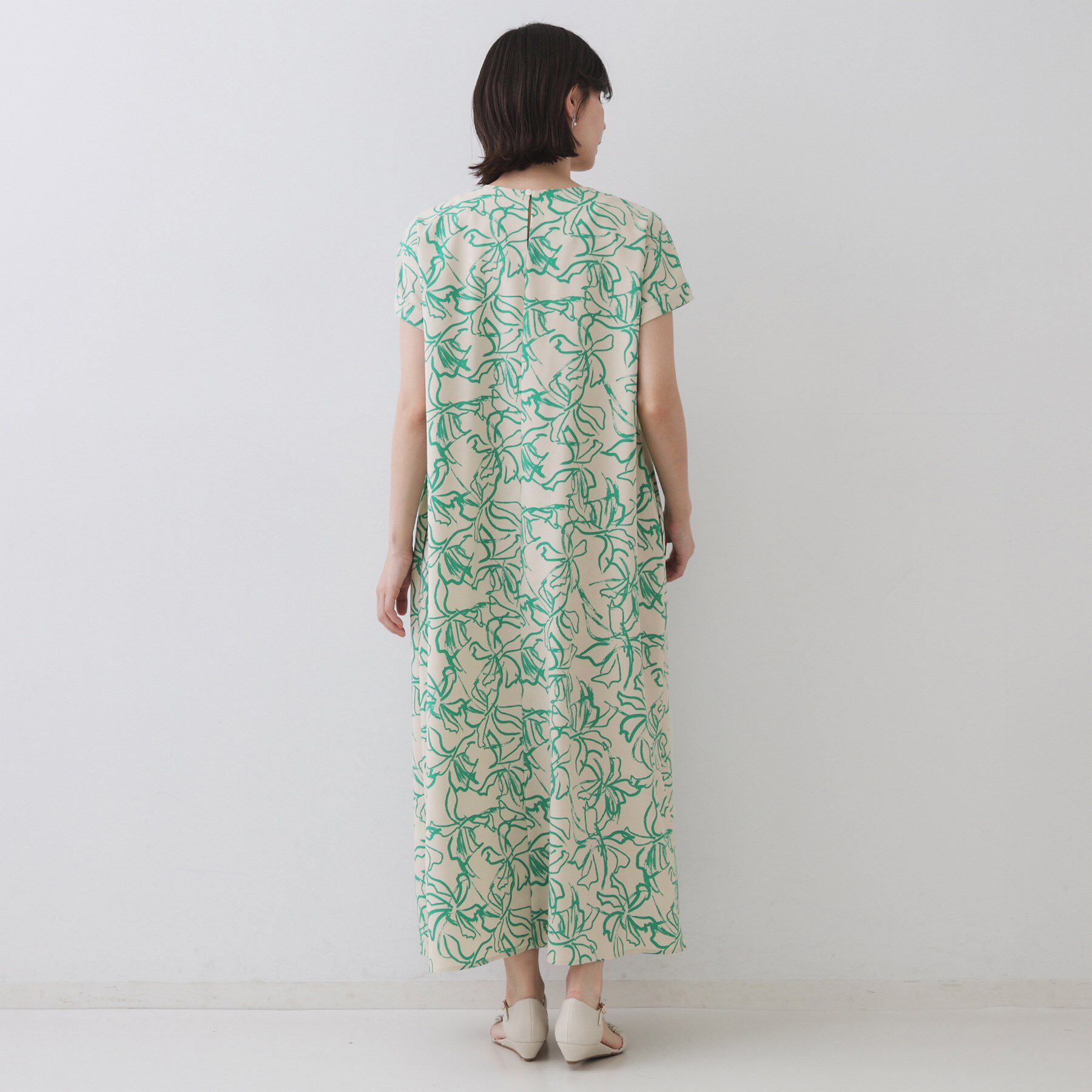 OPAQUE.CLIP「手書き風プリントワンピース【洗濯機洗い可】」|ワンピース|