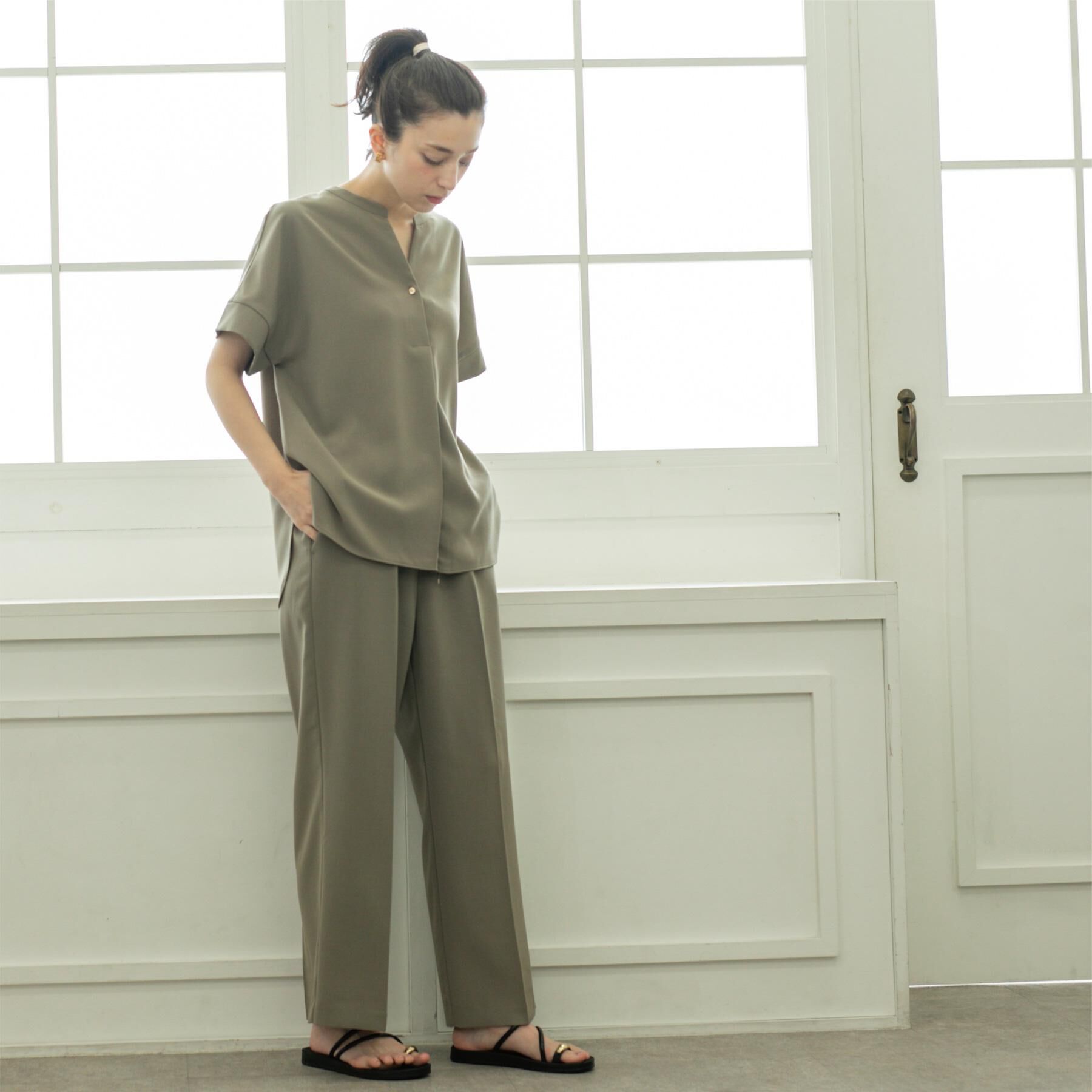 OPAQUE.CLIP「《丈が選べる/SS-LLサイズ》美脚ストレッチイージーワイドパンツ/セットアップ対応【防シワ/洗濯機」|その他|