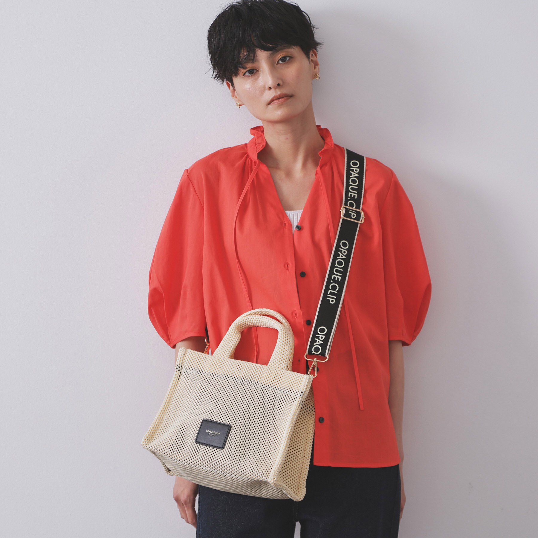 OPAQUE.CLIP「【2WAY】メッシュスクエアミドルトートバッグ」|トートバッグ|