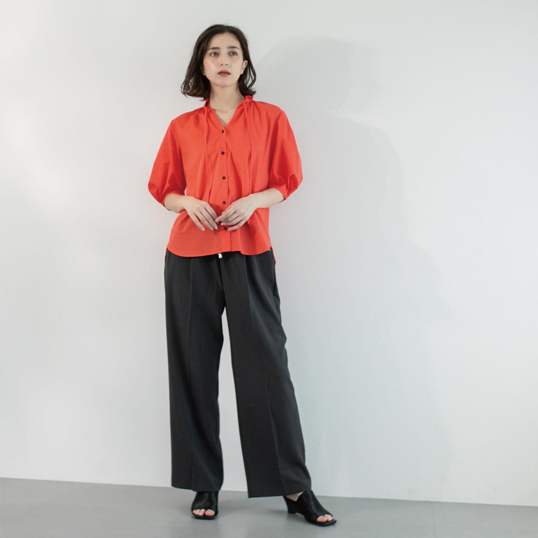 OPAQUE.CLIP「シアーフリルネックブラウス【洗濯機洗い可】」|シャツ・ブラウス|