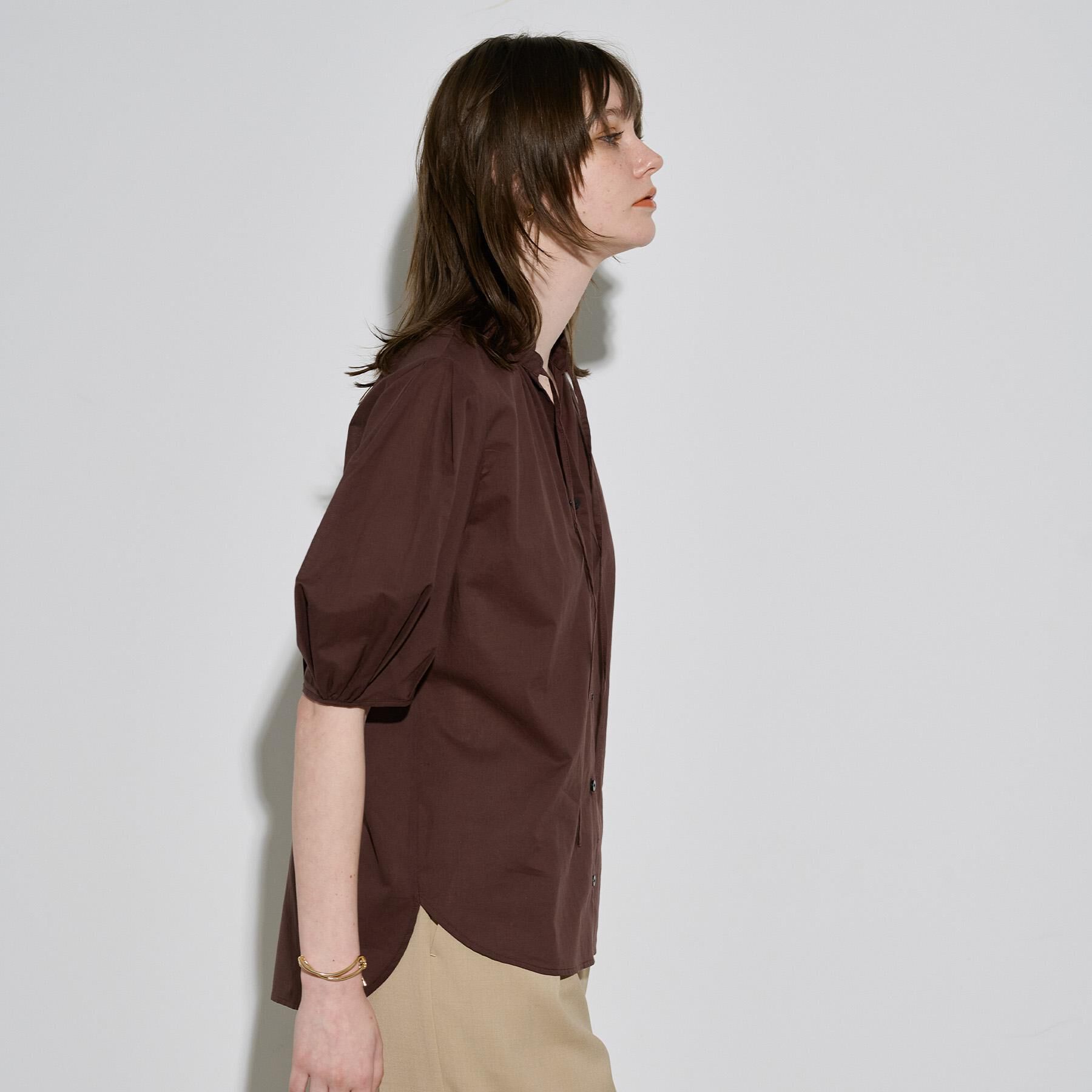 OPAQUE.CLIP「シアーフリルネックブラウス【洗濯機洗い可】」|シャツ・ブラウス|