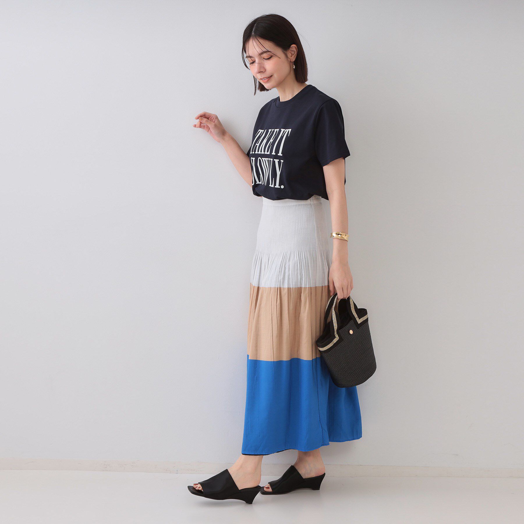 OPAQUE.CLIP「ロゴプリントTシャツ【洗濯機洗い可】」|Tシャツ・カットソー|